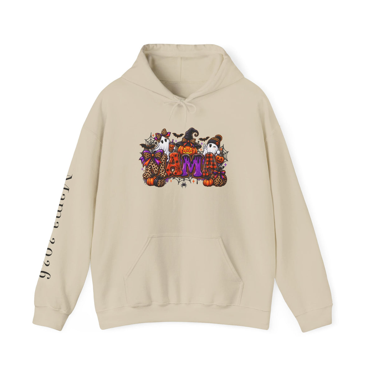Halloween Mama Hoodie — Cute Spooky Pumpkin & Cat Graphic Sweatshirt (Mama 2026)