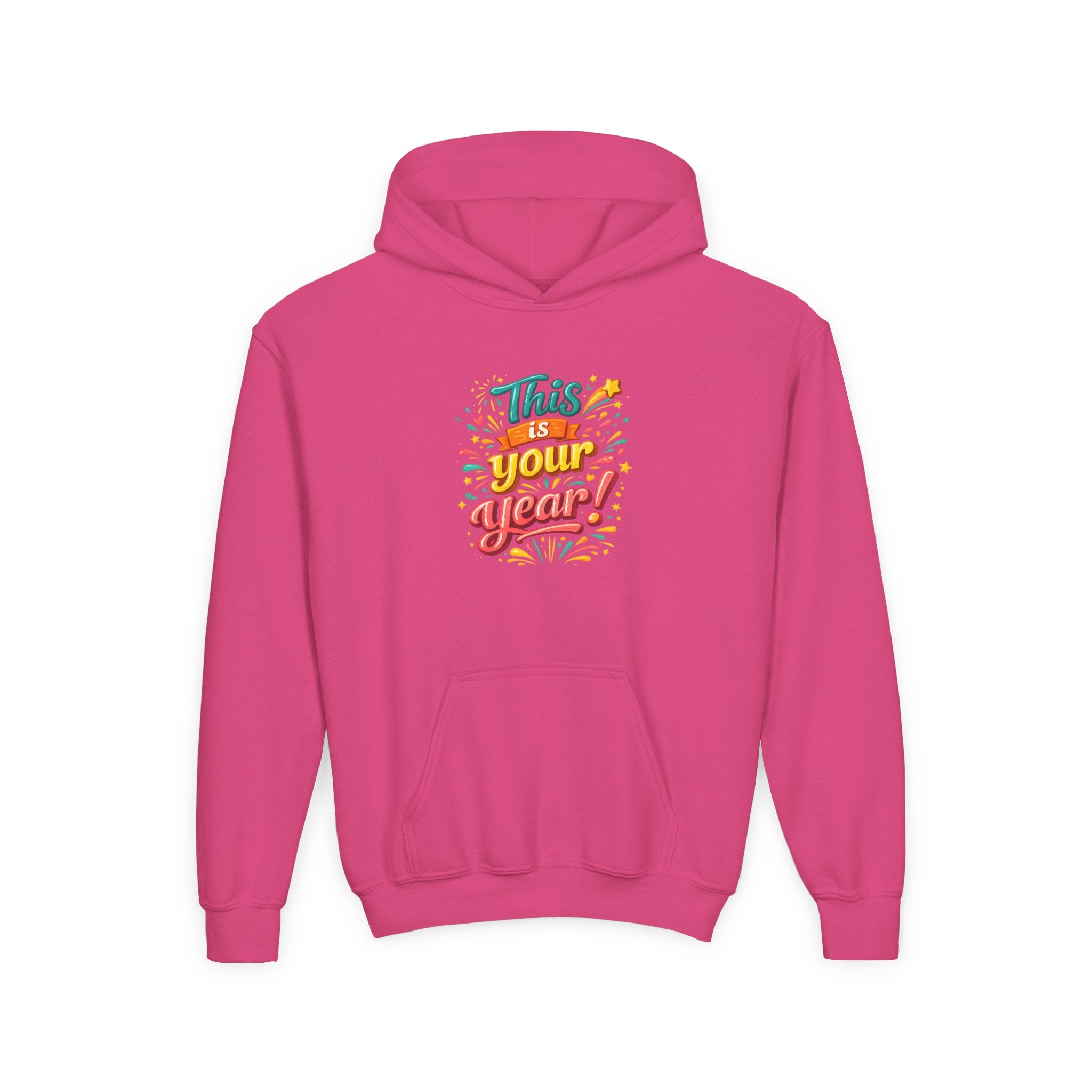 Youth Hoodie - "This Is Your Year" Motivational Graphic Sweatshirt
