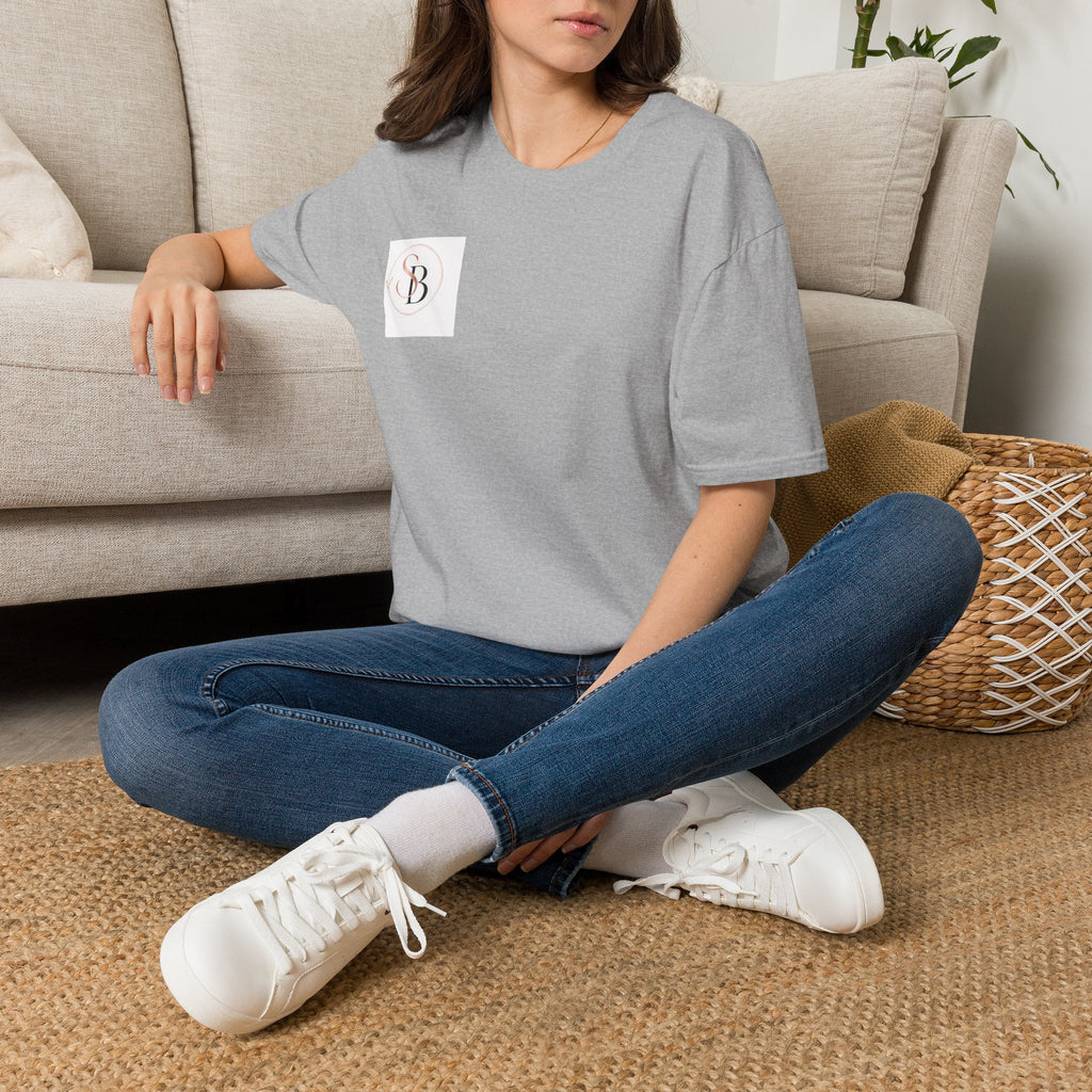 Monogram SB Minimalist T‑Shirt — Rose Gold Circle Logo