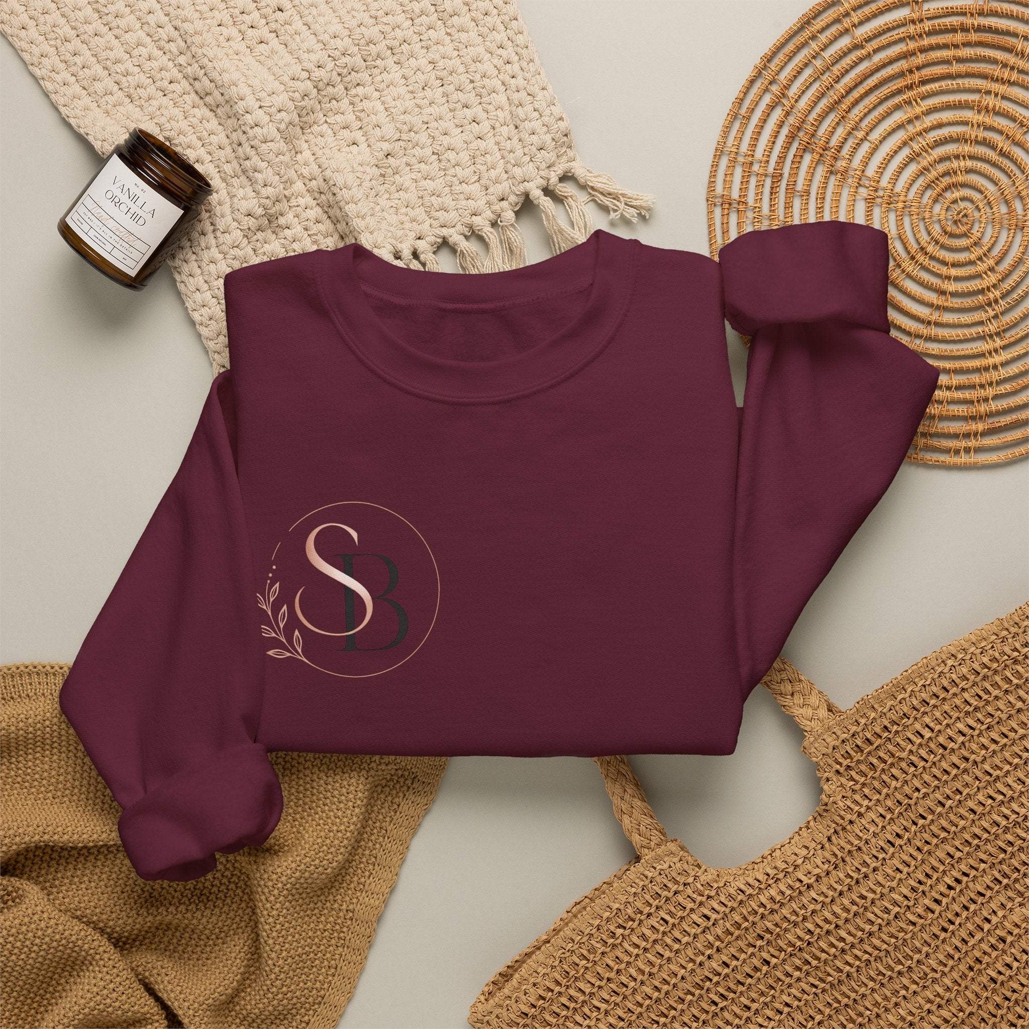 Harry Potter Stack Crewneck Sweatshirt — Book Spine Design with Owls & Autumn Icons
