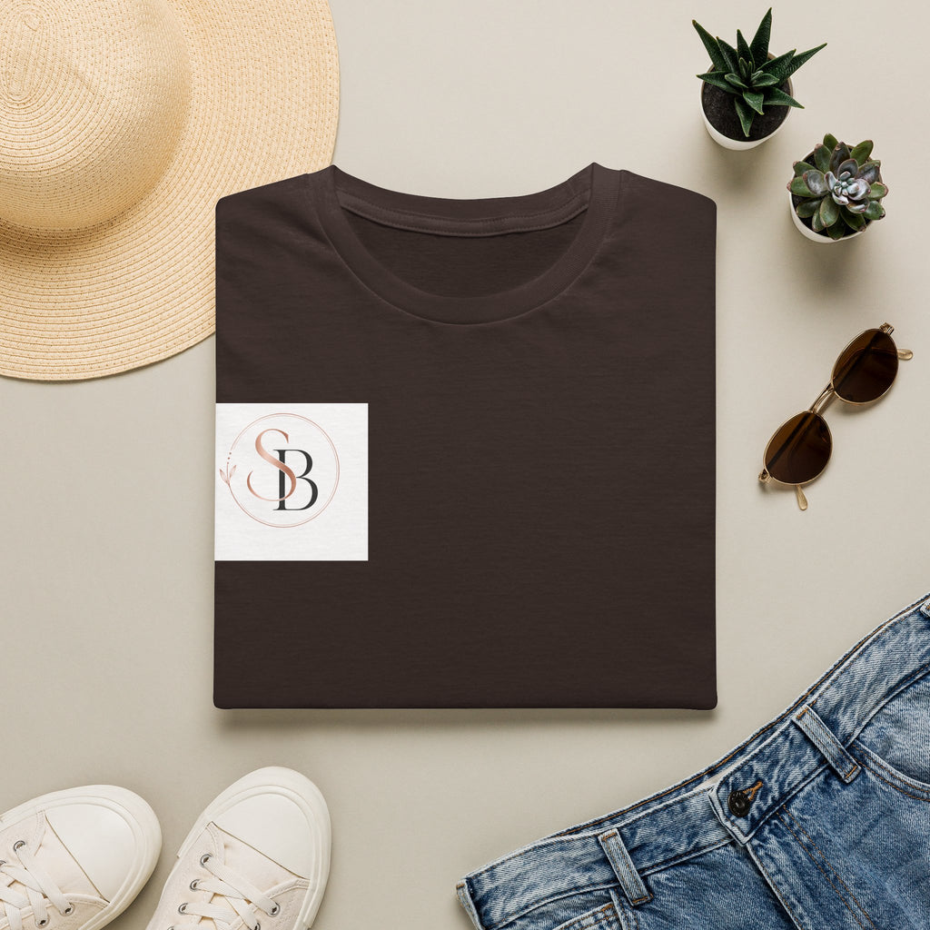 Monogram SB Minimalist T‑Shirt — Rose Gold Circle Logo