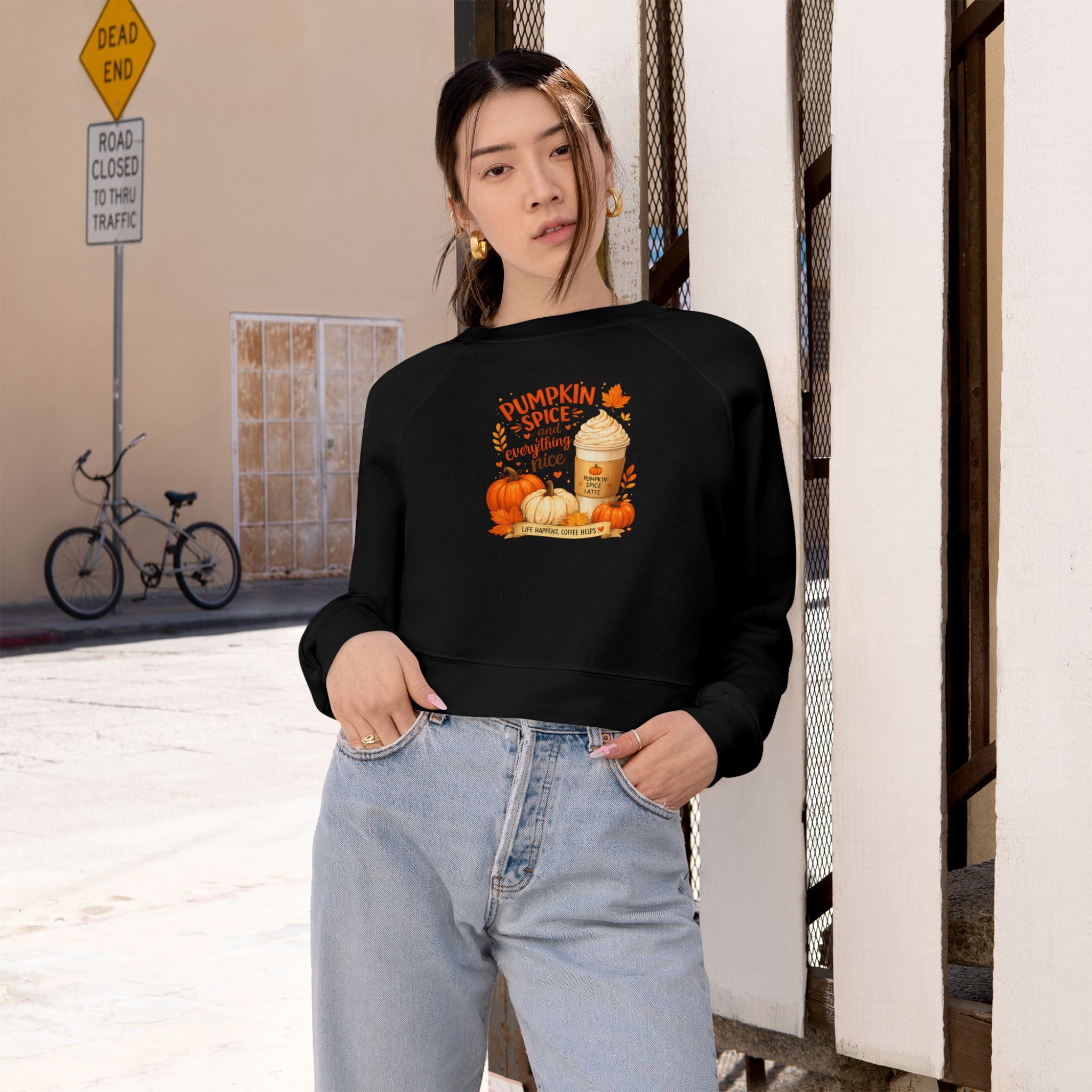 Pumpkin Spice Latte Cropped Pullover