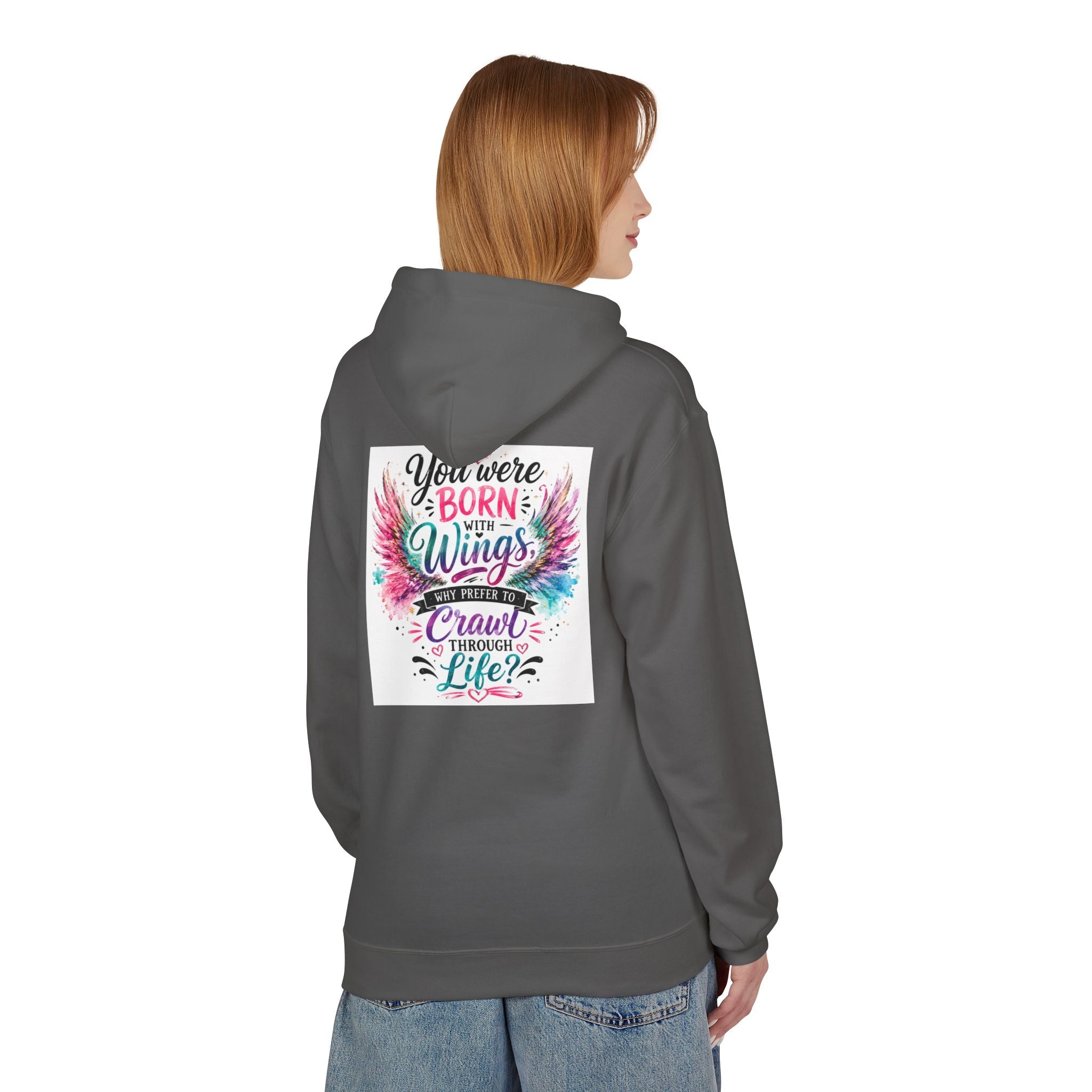Wings Hoodie — "You Were Born With Wings" Inspirational Pullover