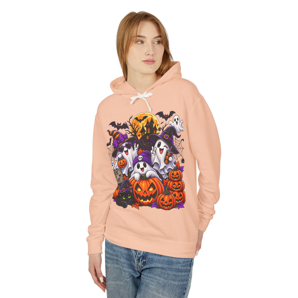 Halloween Ghosts & Pumpkins Hoodie — Cute Spooky Trick-or-Treat Graphic