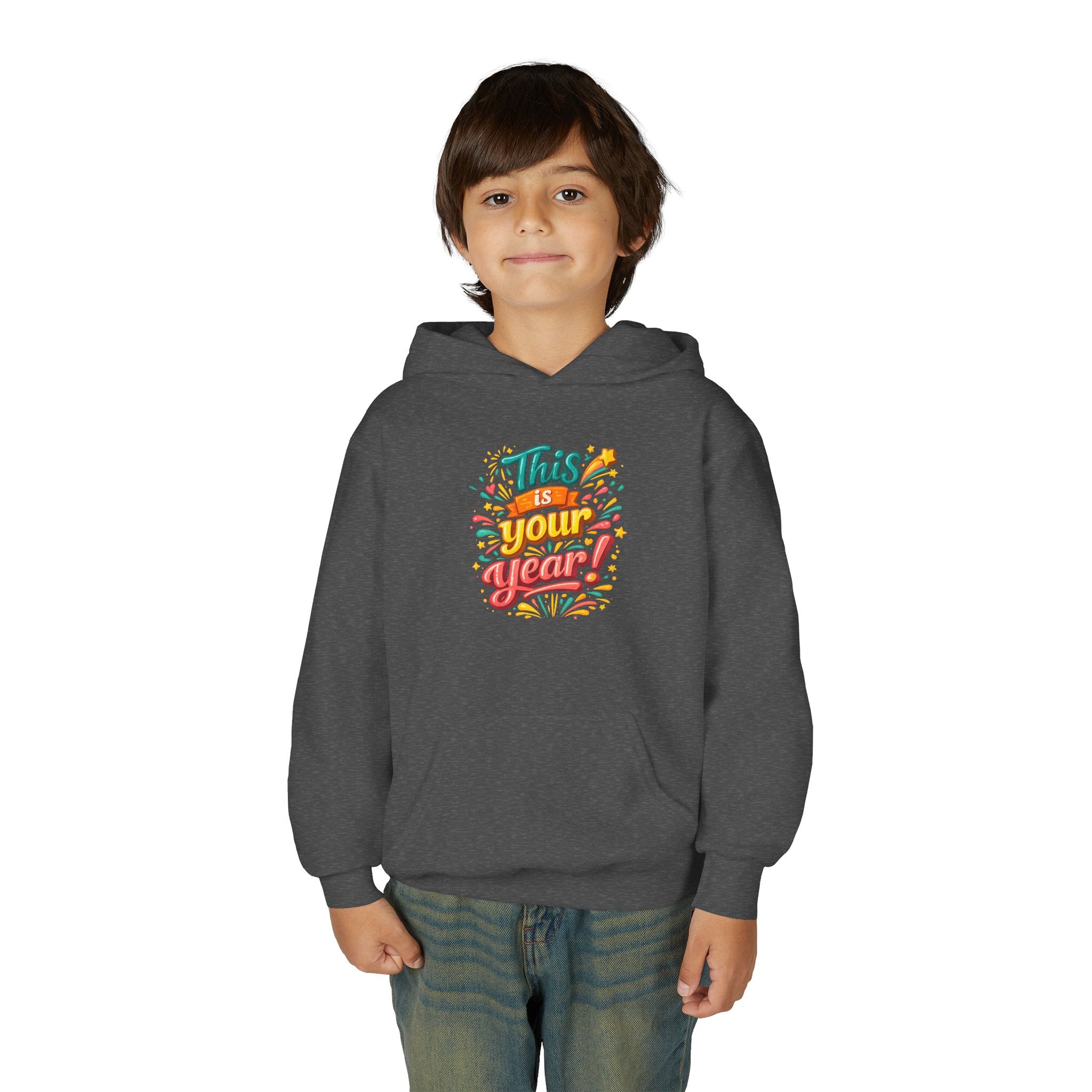 Youth Hoodie - "This Is Your Year" Motivational Graphic Sweatshirt