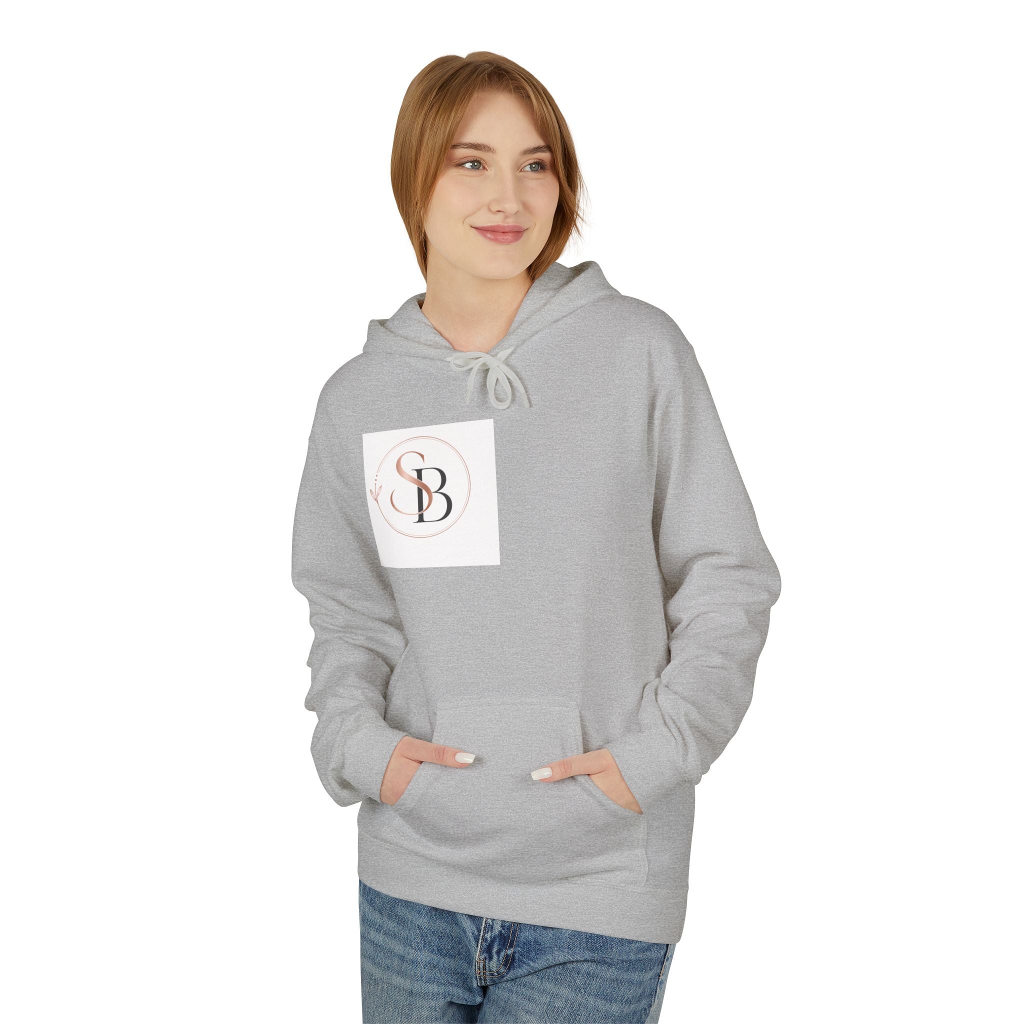 Monogram SB Minimal Logo Hoodie – Elegant Rose Gold Initials Pullover