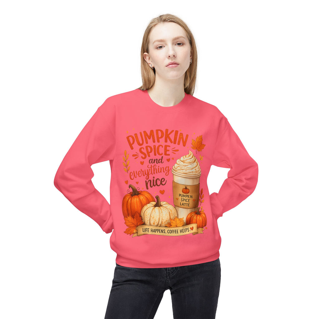Pumpkin Spice Crewneck Sweatshirt – "Pumpkin Spice and Everything Nice" Fall Coffee Tee
