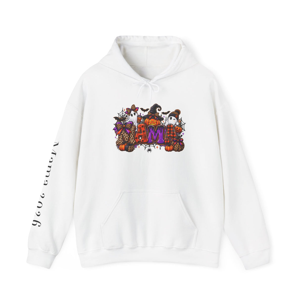 Halloween Mama Hoodie — Cute Spooky Pumpkin & Cat Graphic Sweatshirt (Mama 2026)