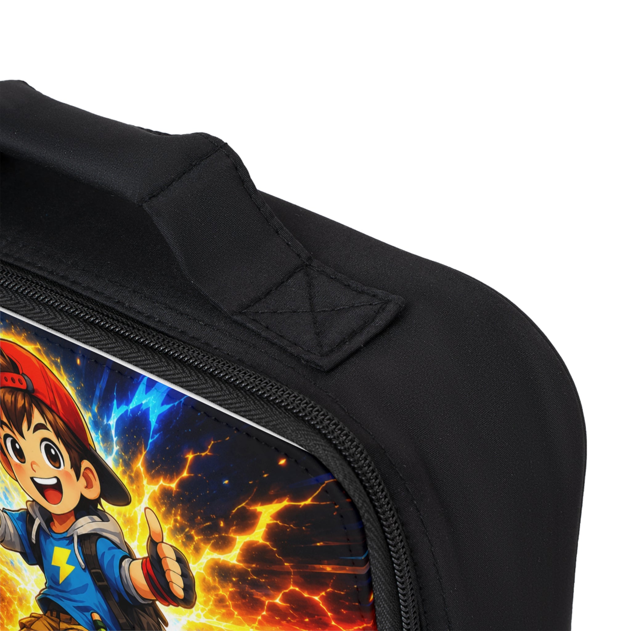 Kids Lightning Adventure Lunch Bag — Energetic Cartoon Boy Design