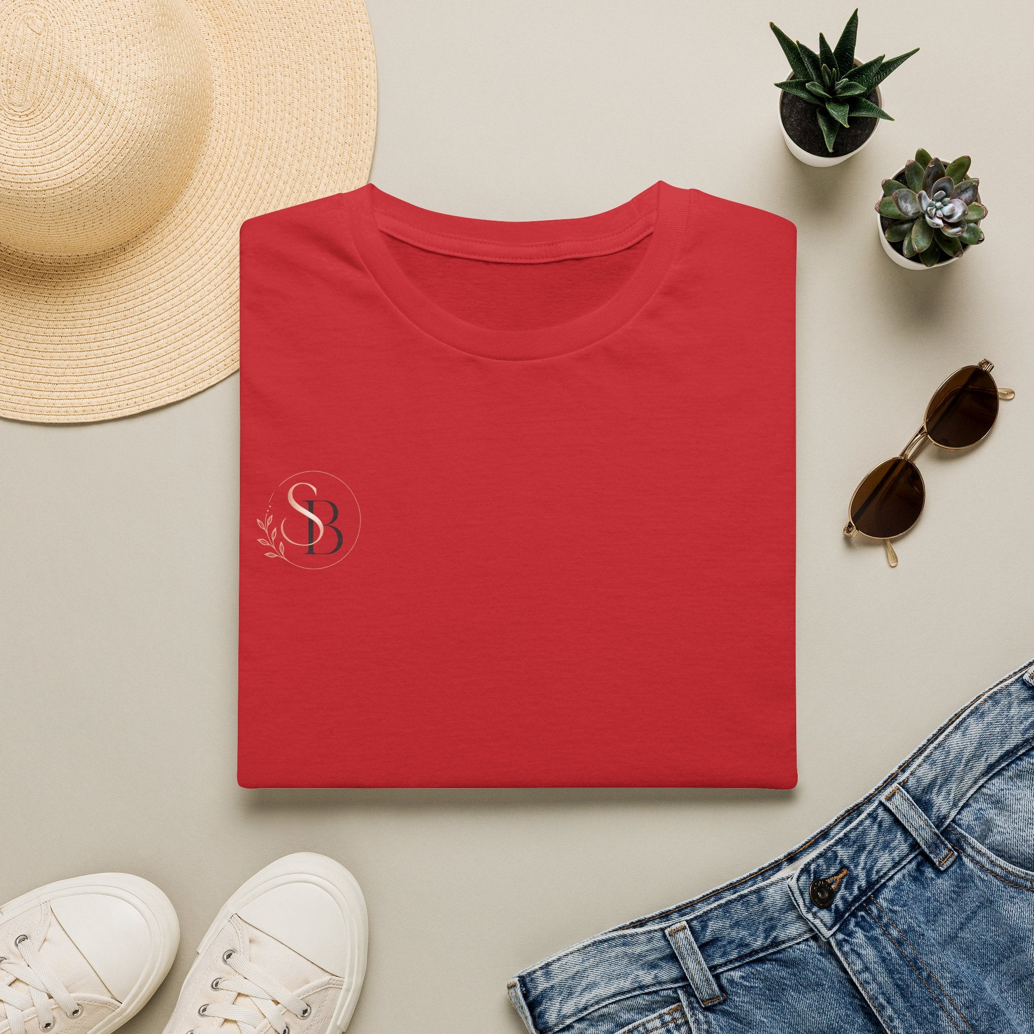 Minimal Monogram T-Shirt — Elegant 'SB' Initial Tee
