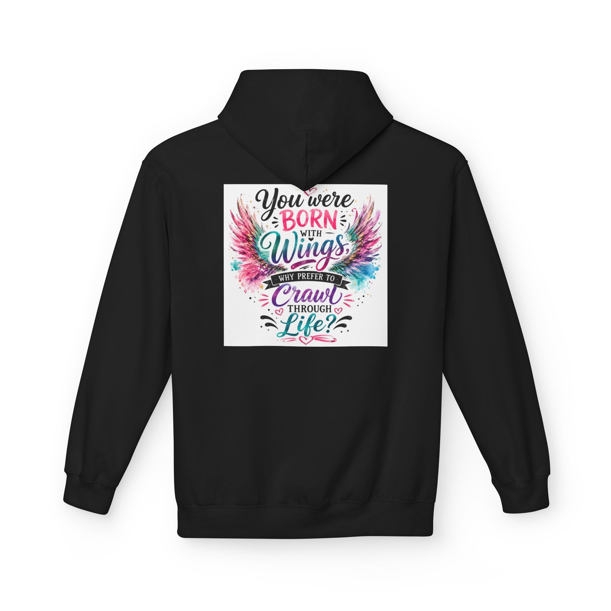 Wings Hoodie — "You Were Born With Wings" Inspirational Pullover