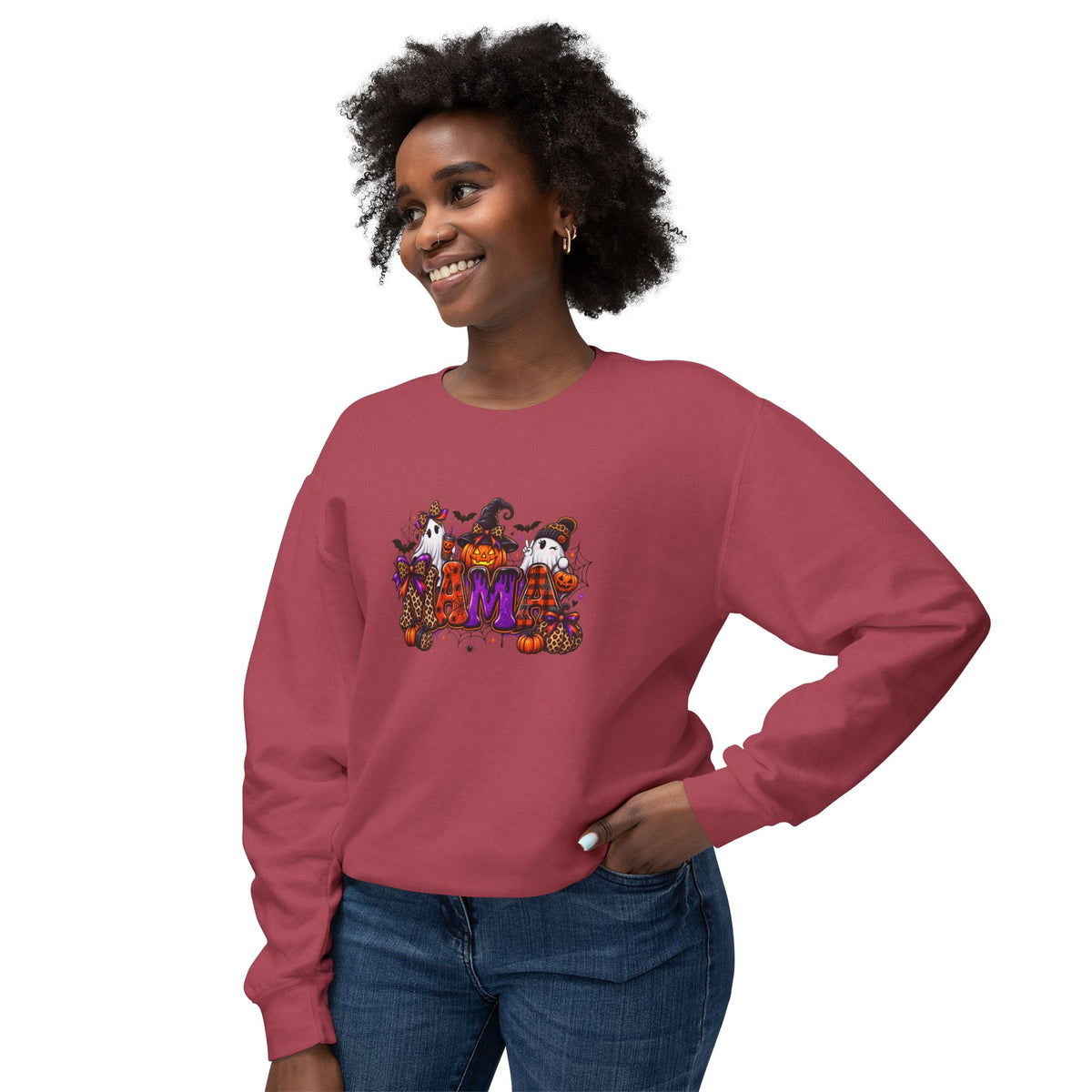 Halloween Mom Crewneck Sweatshirt — Cute Pumpkin Witch Cats Autumn Graphic