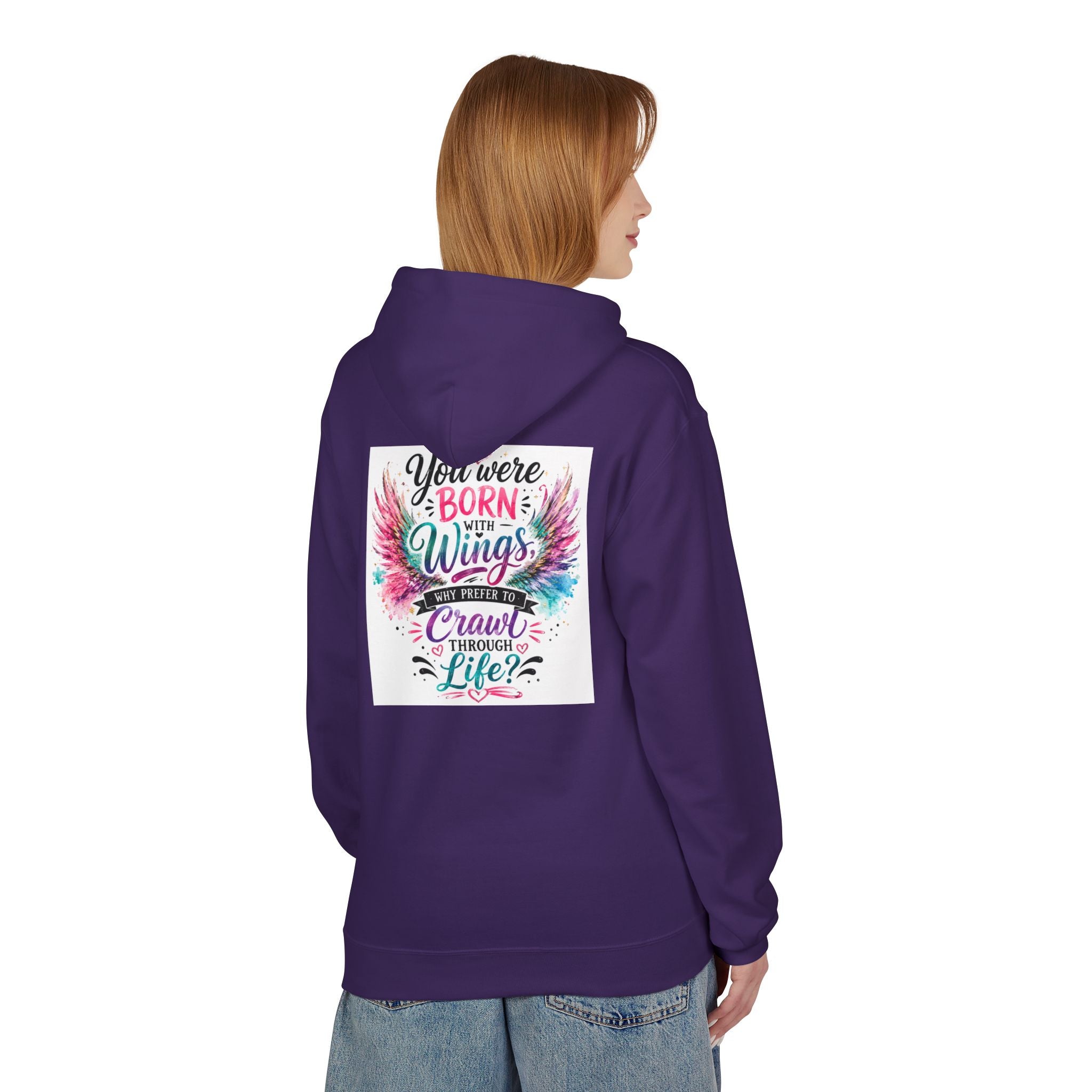 Wings Hoodie — "You Were Born With Wings" Inspirational Pullover