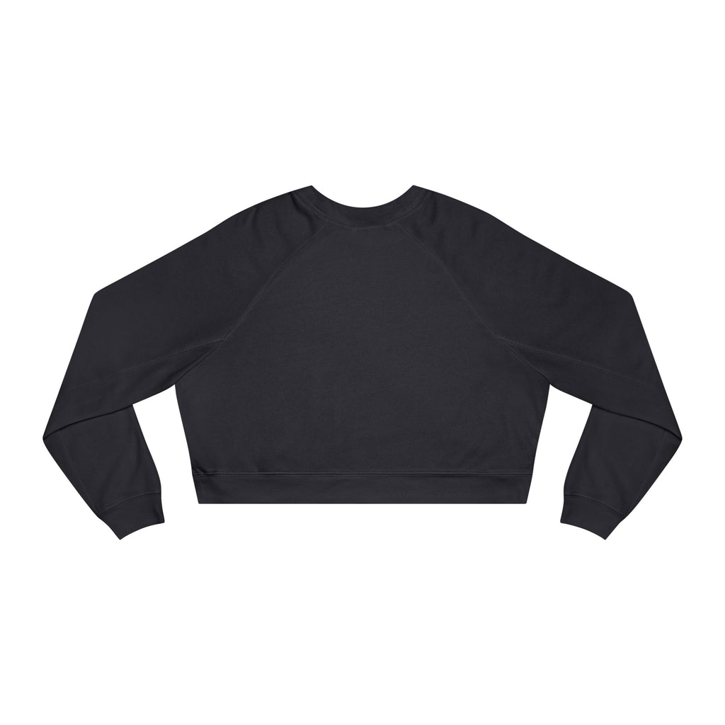 Cropped Pullover - "Girl I Am" Floral Graphic Fleece