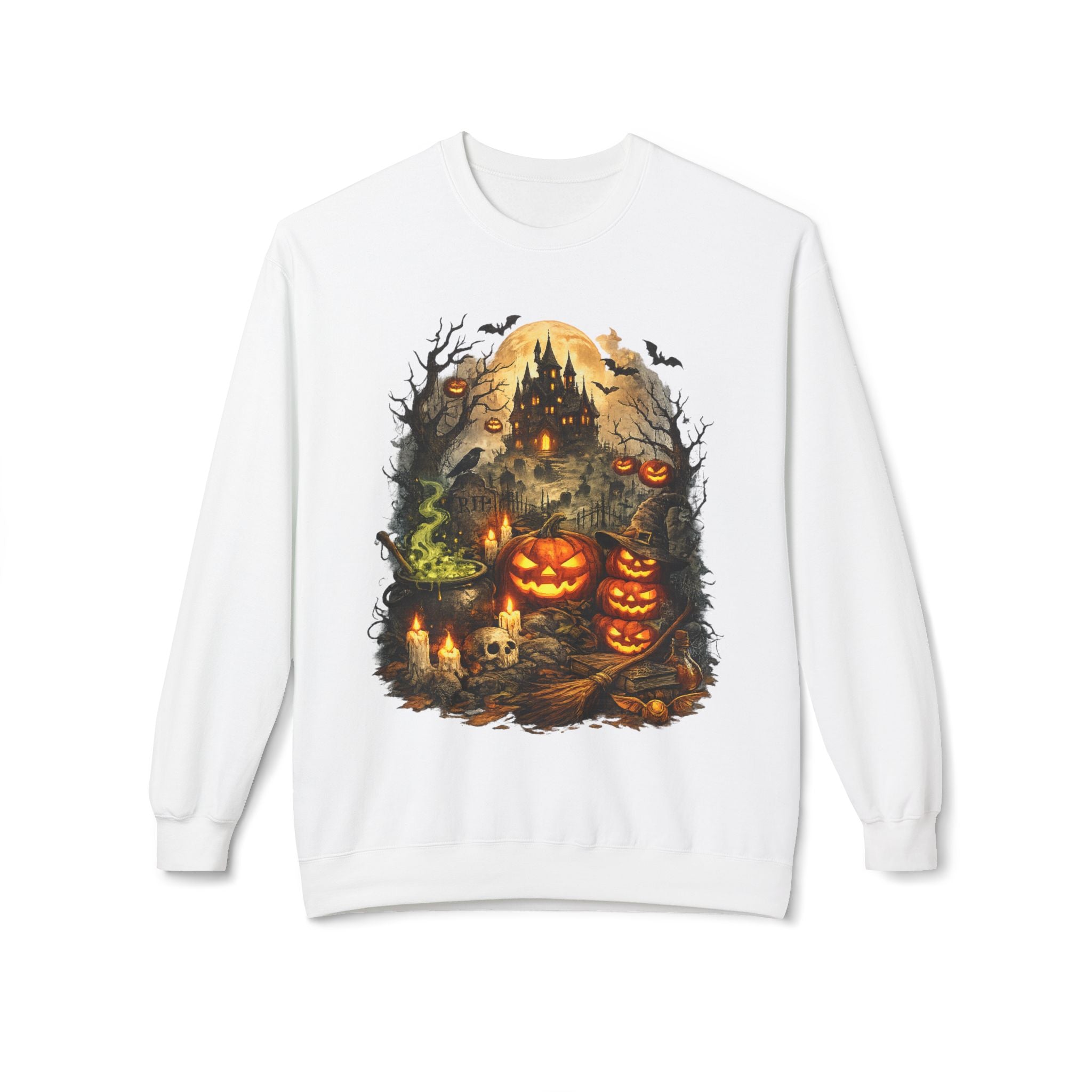 Halloween Haunted Pumpkin Crewneck Sweatshirt