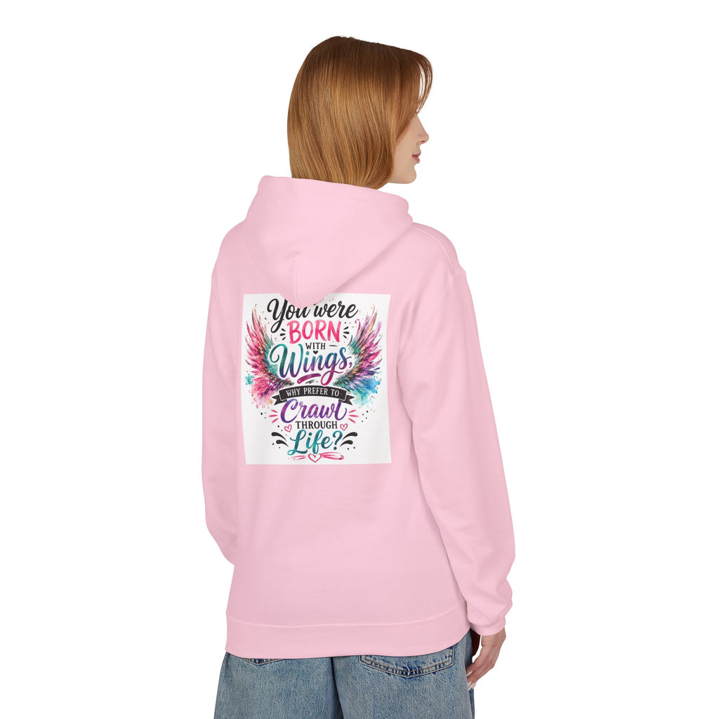 Wings Hoodie — "You Were Born With Wings" Inspirational Pullover