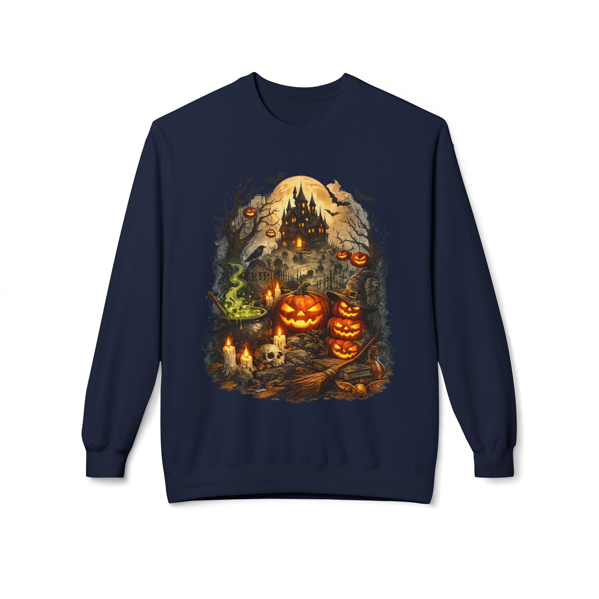Halloween Haunted Pumpkin Crewneck Sweatshirt