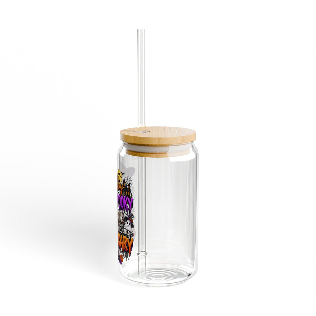 Halloween Sipper Glass - "Stay Spooky" 16oz Mason Jar Tumbler with Straw