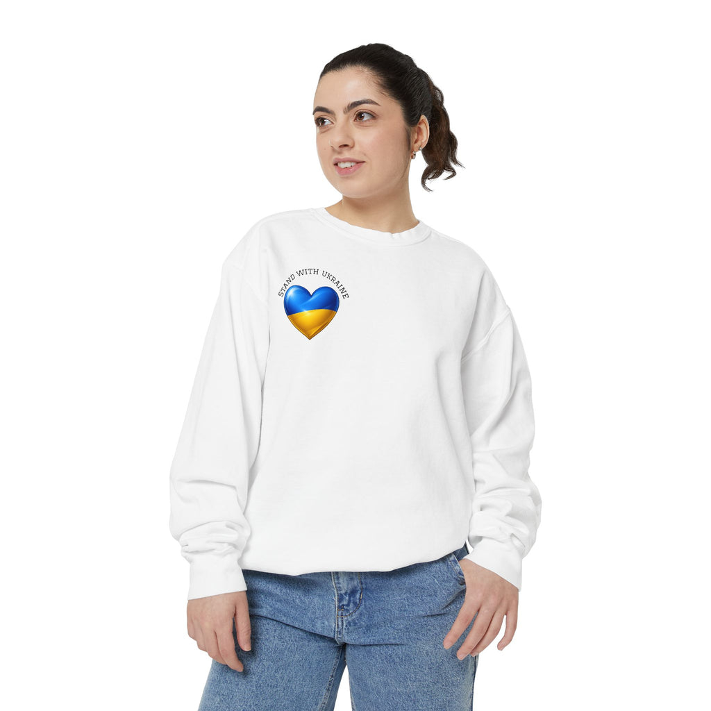 Ukraine Strong Sweatshirt — Heart Flag Crewneck