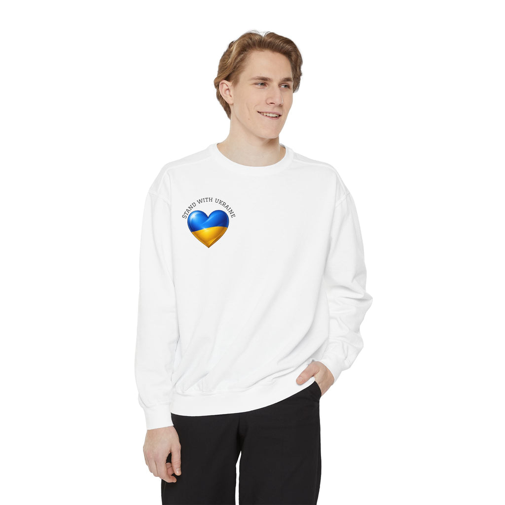 Ukraine Strong Sweatshirt — Heart Flag Crewneck