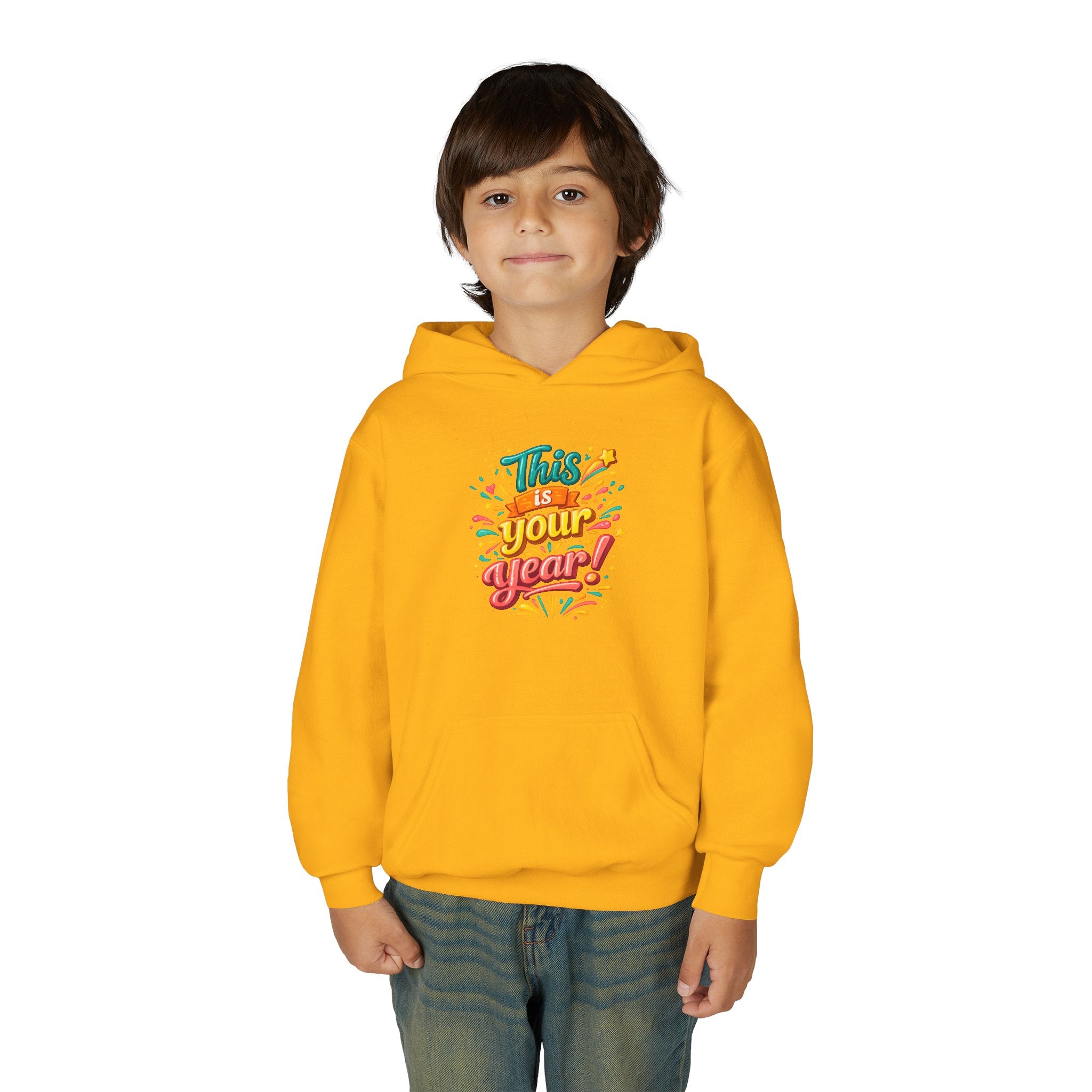 Youth Hoodie - "This Is Your Year" Motivational Graphic Sweatshirt