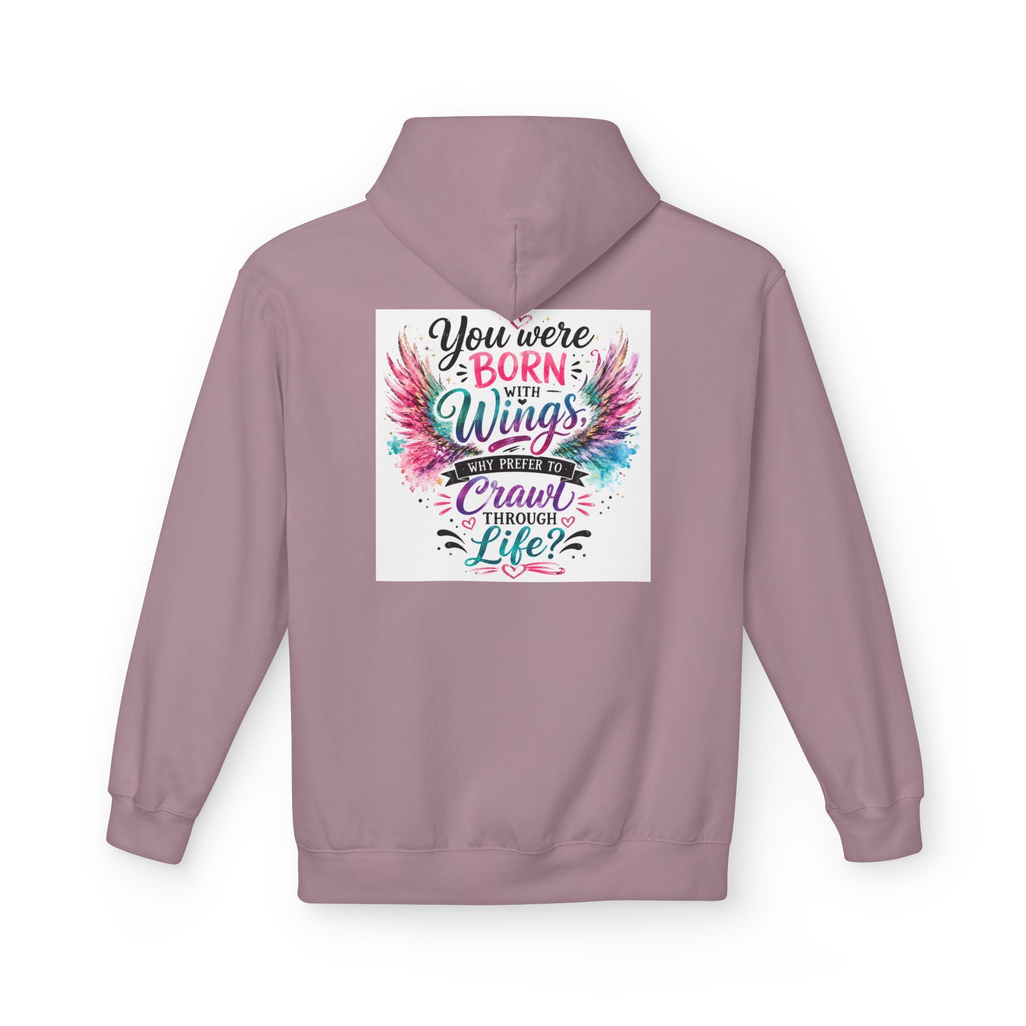 Wings Hoodie — "You Were Born With Wings" Inspirational Pullover
