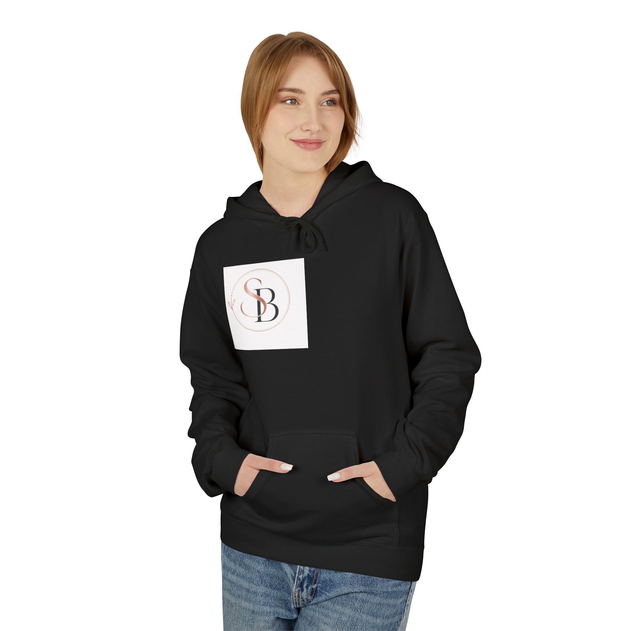 Monogram SB Minimal Logo Hoodie – Elegant Rose Gold Initials Pullover