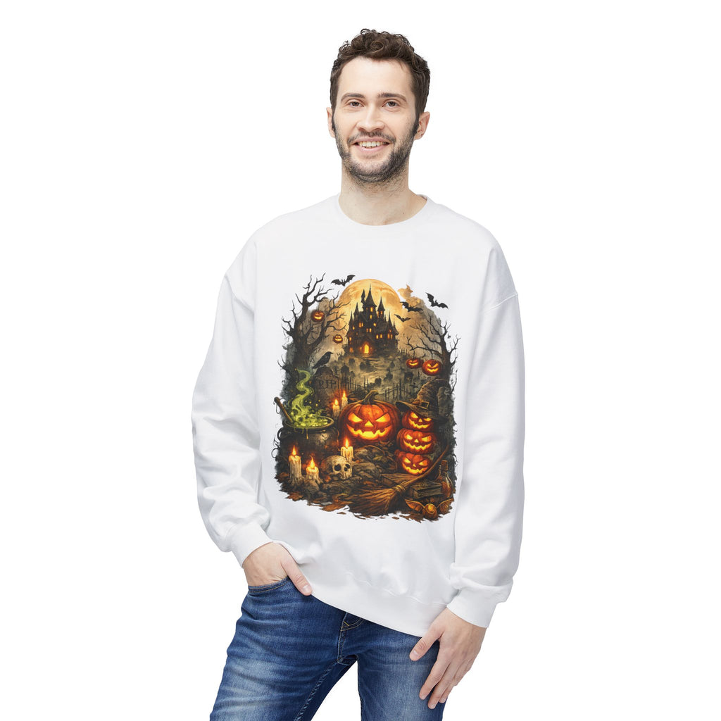 Halloween Haunted Pumpkin Crewneck Sweatshirt