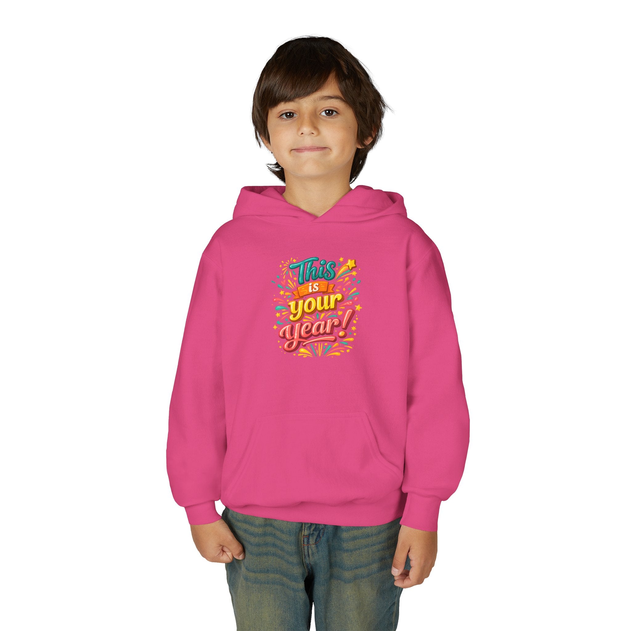 Youth Hoodie - "This Is Your Year" Motivational Graphic Sweatshirt