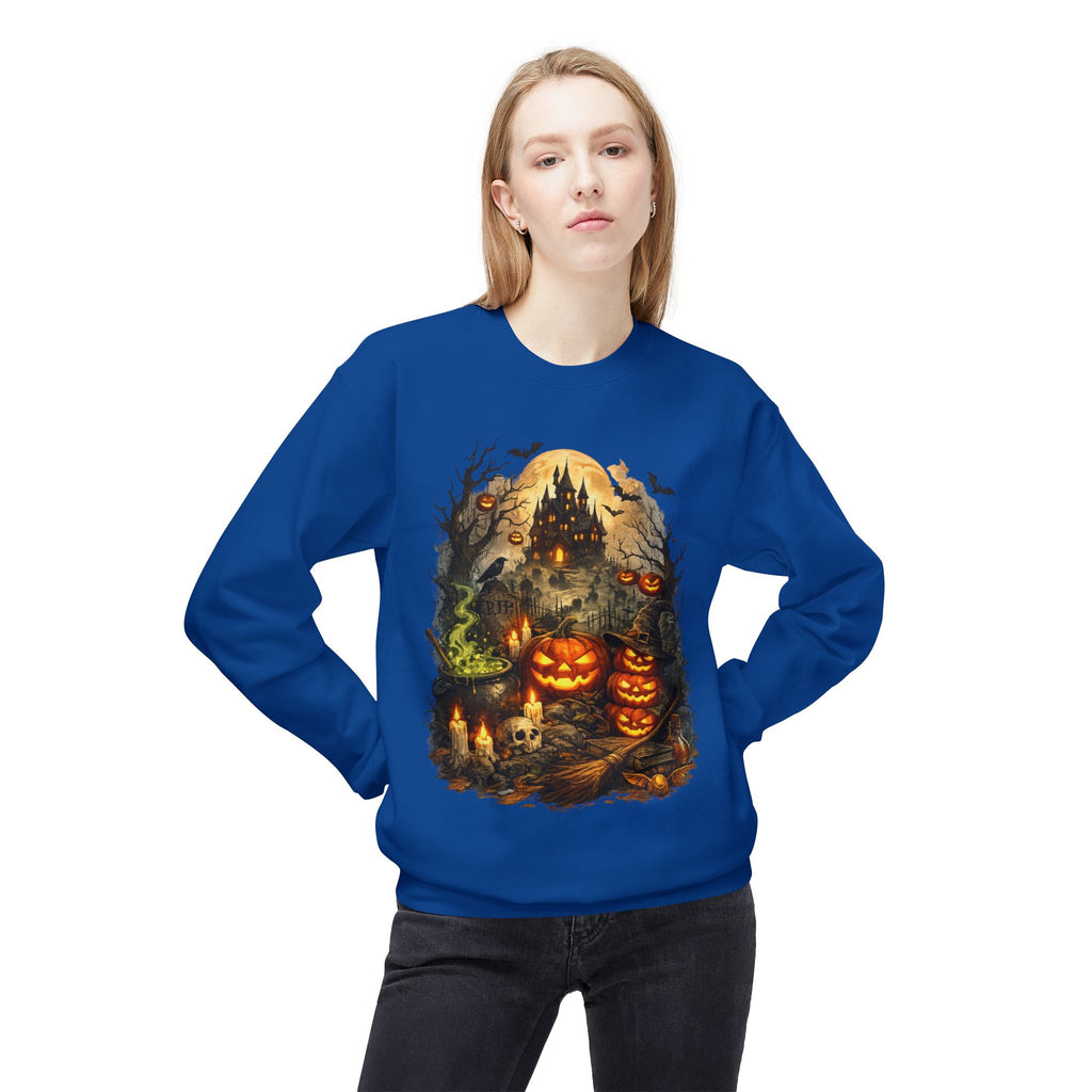Halloween Haunted Pumpkin Crewneck Sweatshirt
