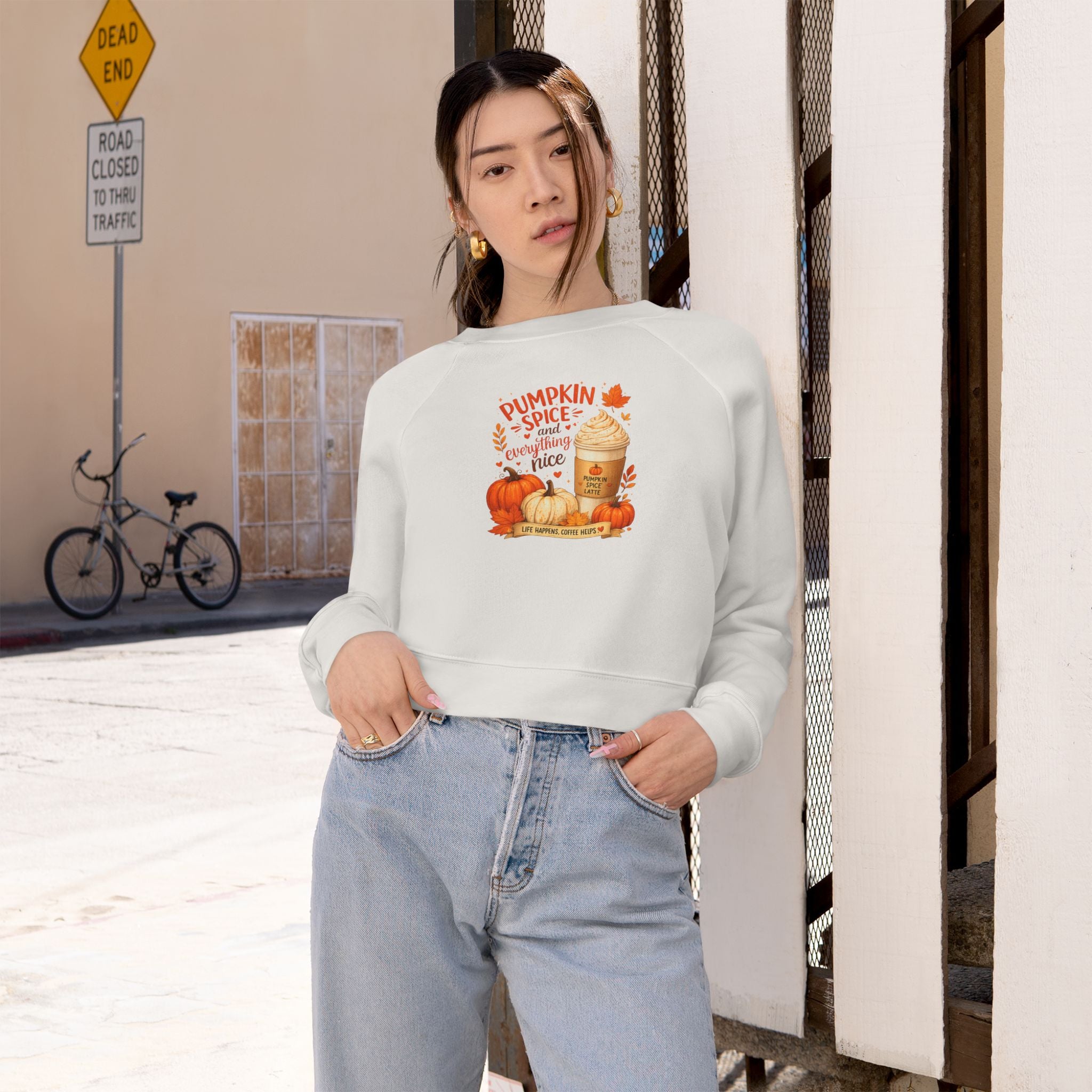 Pumpkin Spice Latte Cropped Pullover
