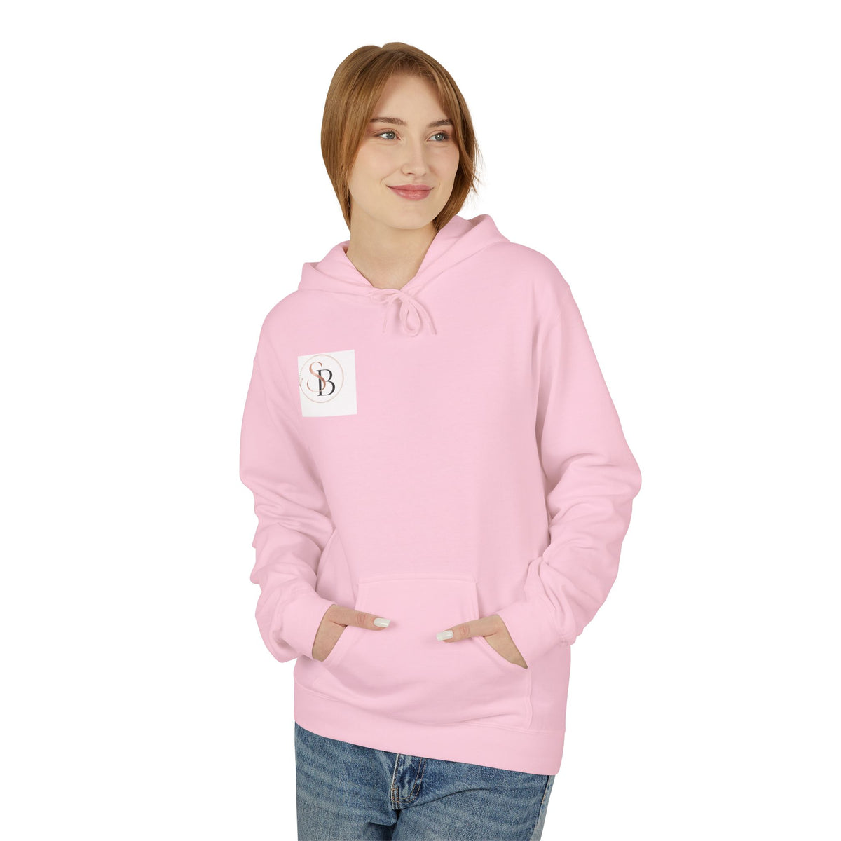 Monogram SB Minimal Logo Hoodie – Elegant Rose Gold Initials Pullover