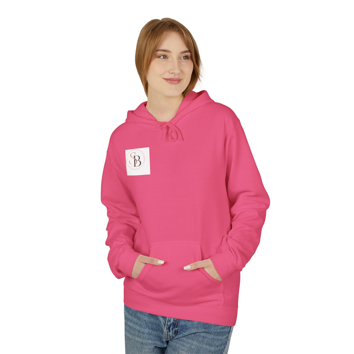 Monogram SB Minimal Logo Hoodie – Elegant Rose Gold Initials Pullover