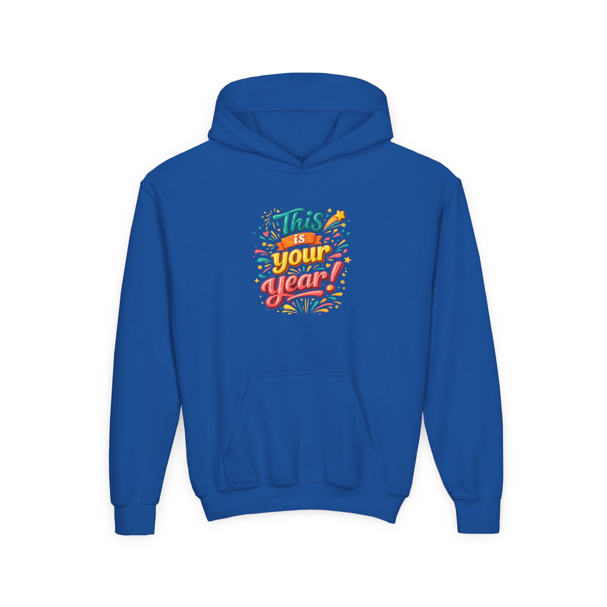 Youth Hoodie - "This Is Your Year" Motivational Graphic Sweatshirt