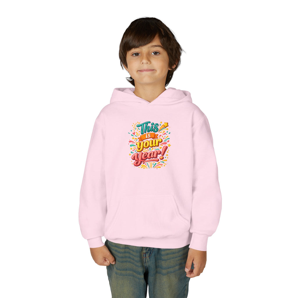 Youth Hoodie - "This Is Your Year" Motivational Graphic Sweatshirt