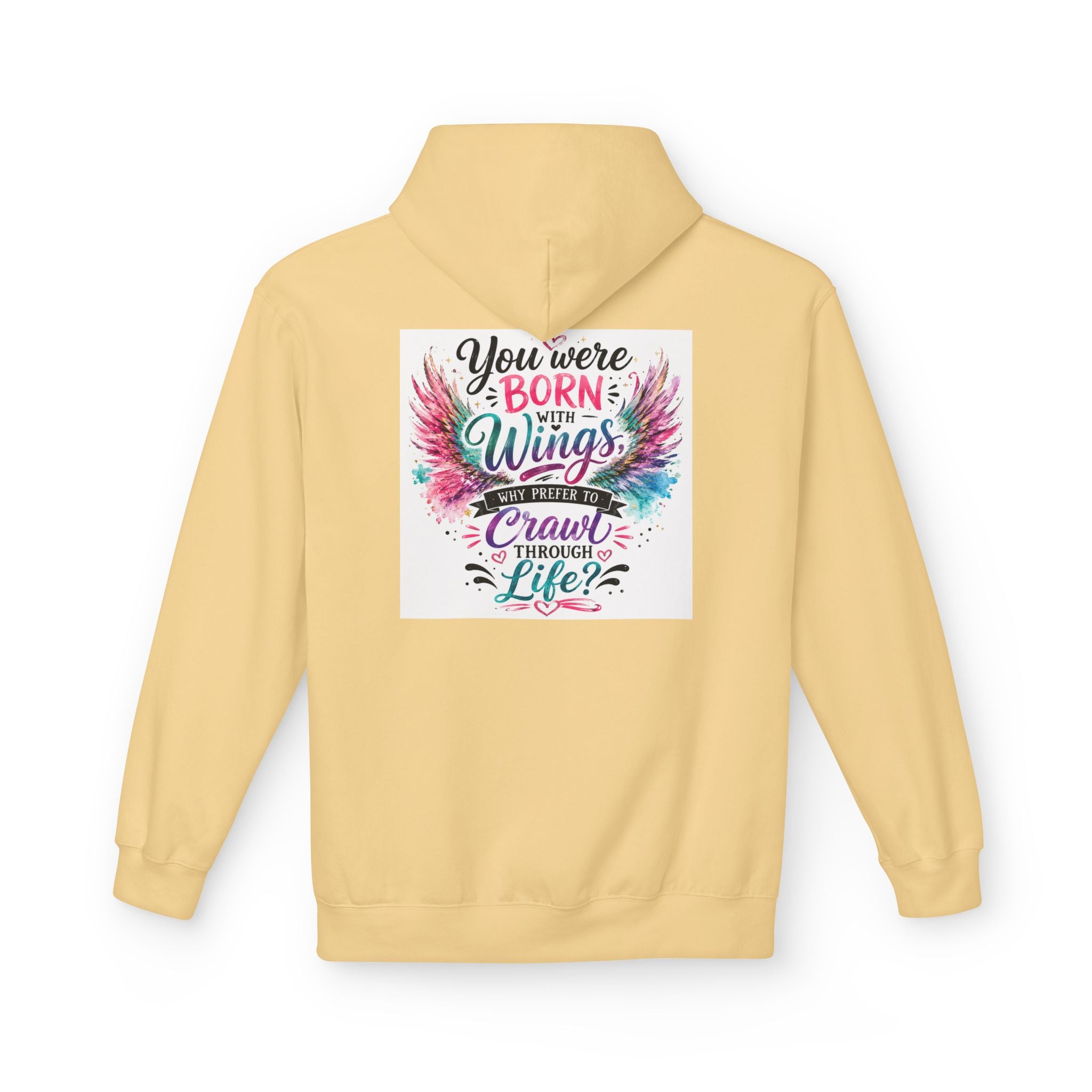 Wings Hoodie — "You Were Born With Wings" Inspirational Pullover