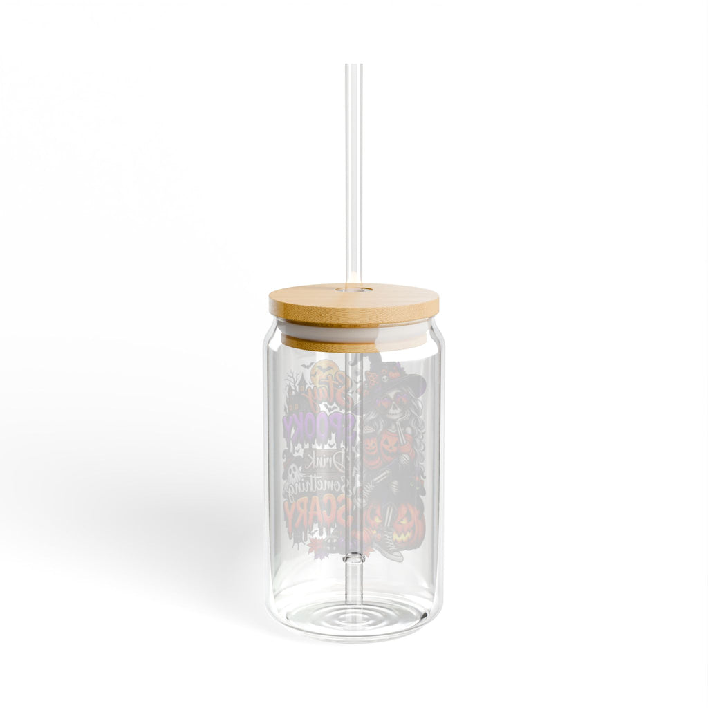 Halloween Sipper Glass - "Stay Spooky" 16oz Mason Jar Tumbler with Straw