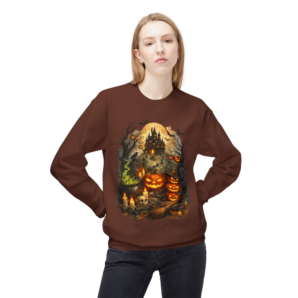 Halloween Haunted Pumpkin Crewneck Sweatshirt