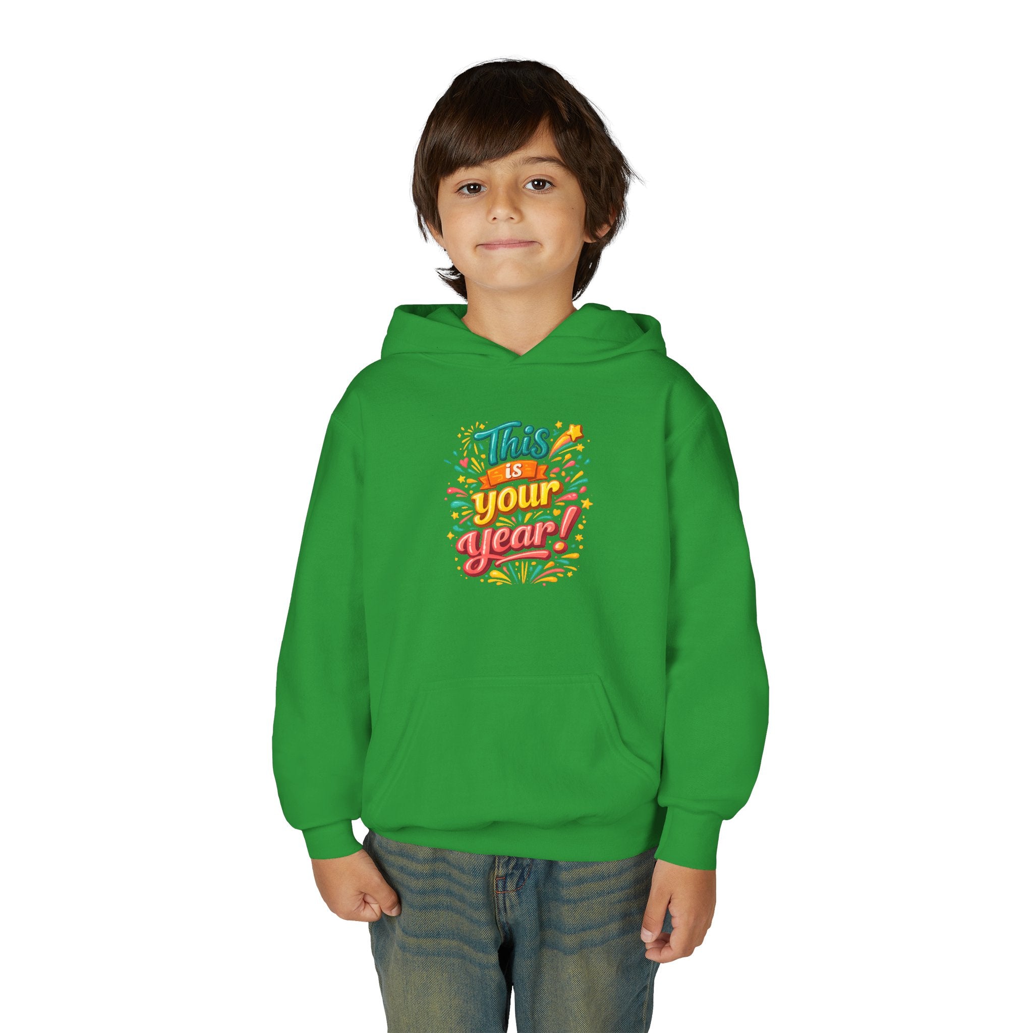 Youth Hoodie - "This Is Your Year" Motivational Graphic Sweatshirt