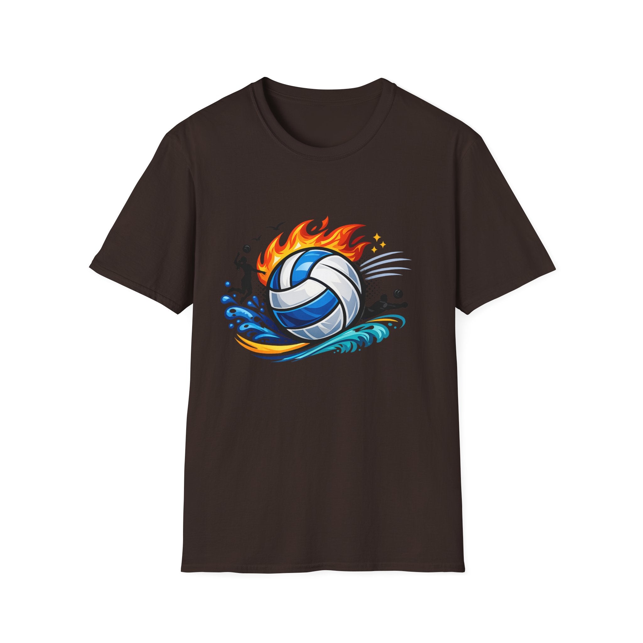 Volleyball Flame Graphic T-Shirt — Beach & Indoor Player Tee