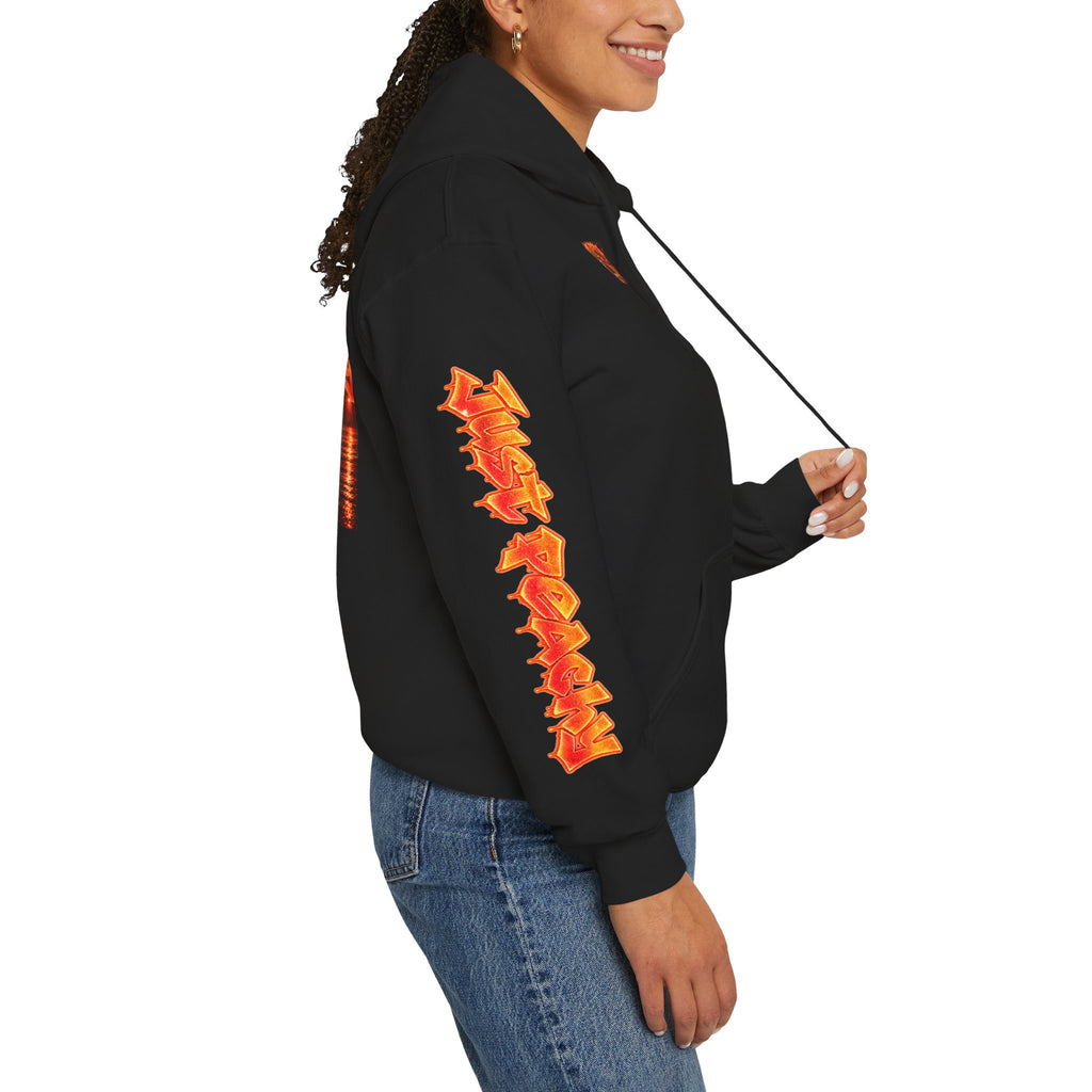 Motorcycle Hoodie — 'Just Reachin'' Neon Bike Graphic Pullover