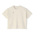 Women's Boxy Tee — Pink Gold Ribbon 'Believe' Graphic