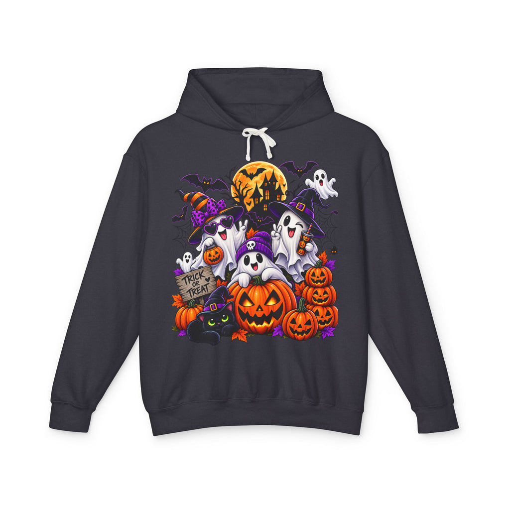 Halloween Ghosts & Pumpkins Hoodie — Cute Spooky Trick-or-Treat Graphic