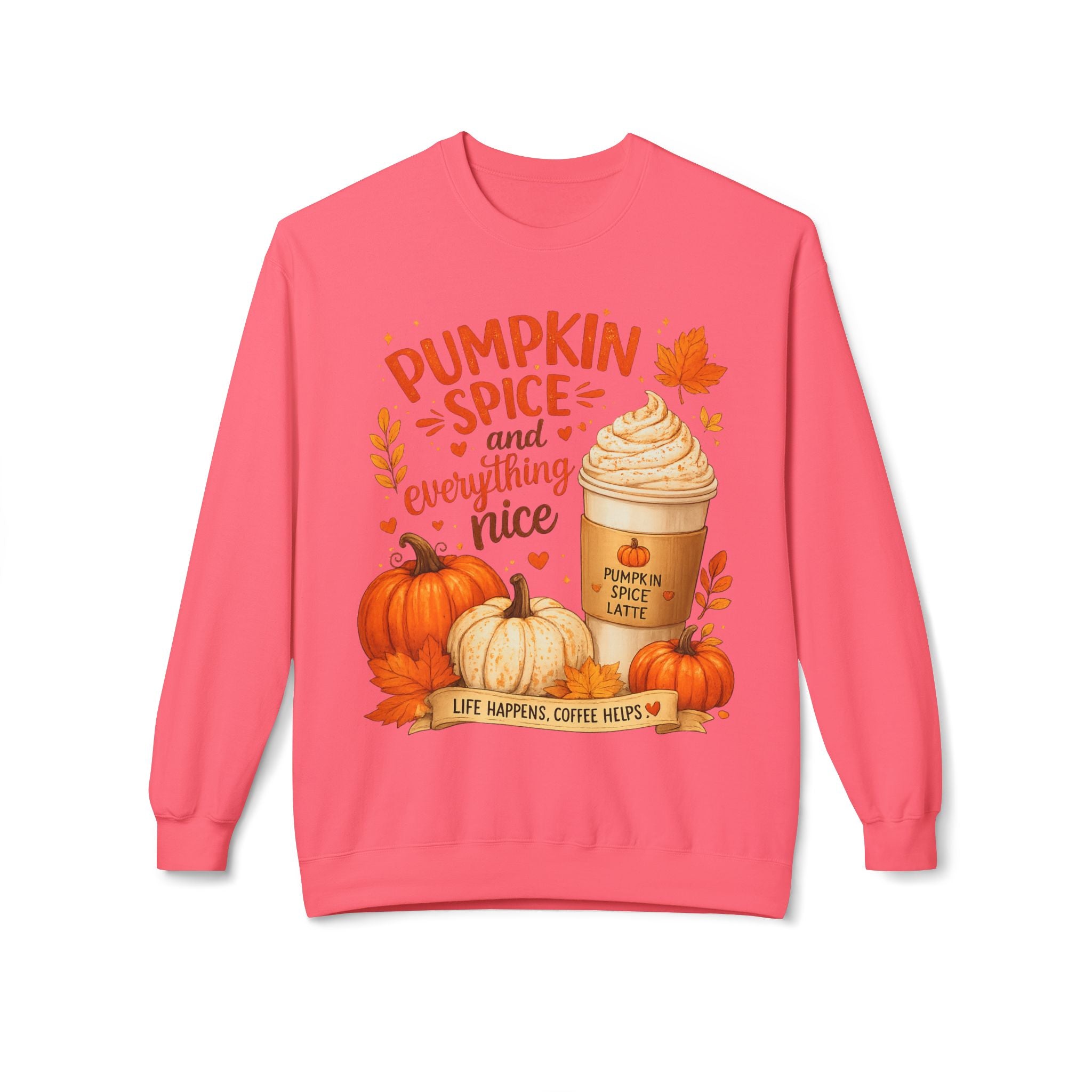 Pumpkin Spice Crewneck Sweatshirt – "Pumpkin Spice and Everything Nice" Fall Coffee Tee