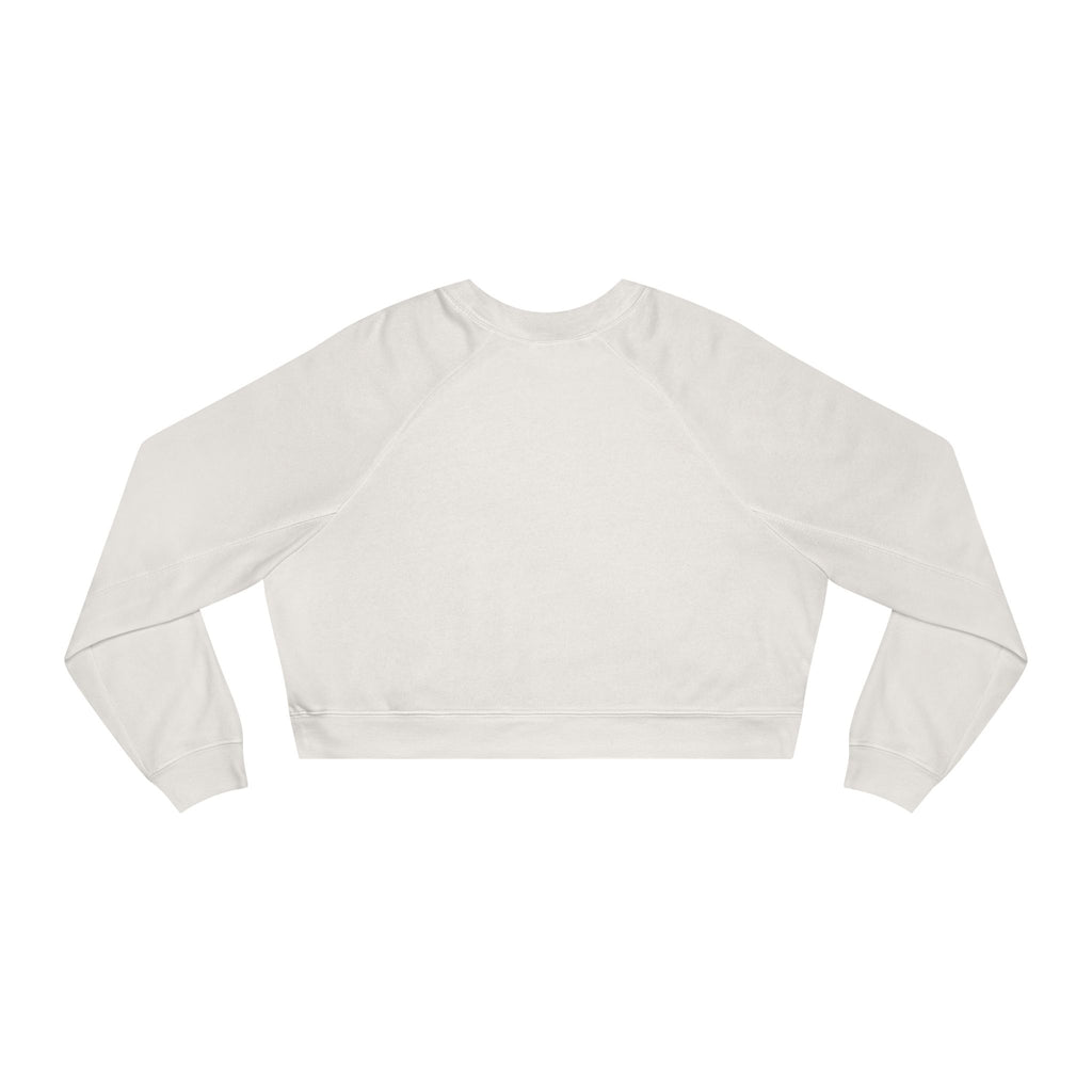 Cropped Pullover - "Girl I Am" Floral Graphic Fleece