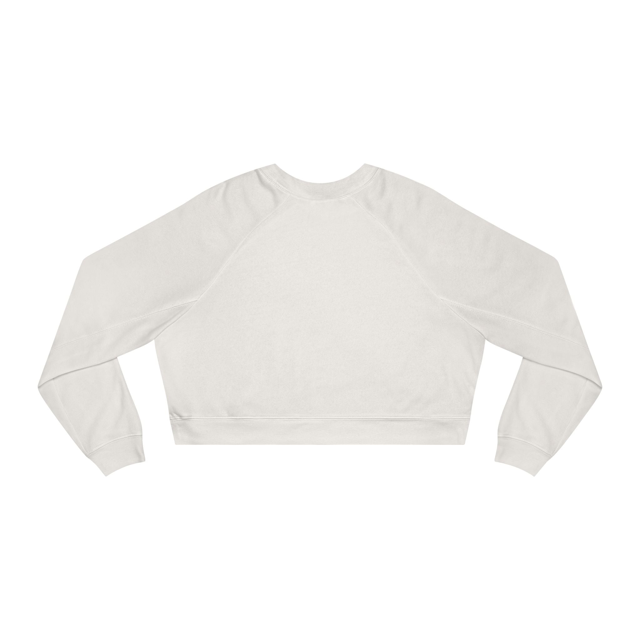 Cropped Pullover - "Girl I Am" Floral Graphic Fleece