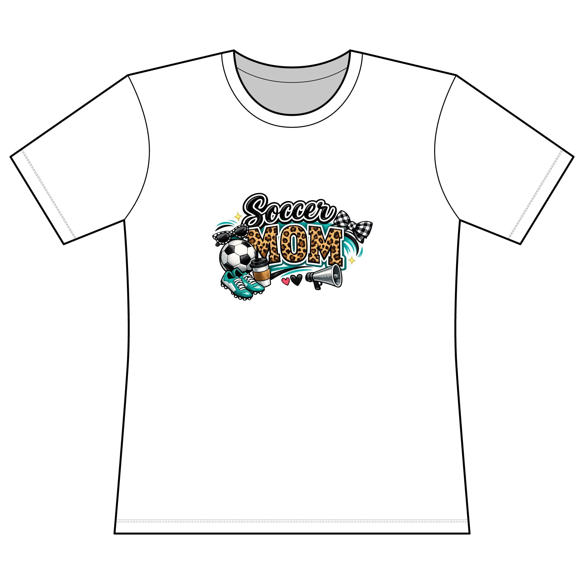 Soccer Mom Graphic T‑Shirt — Leopard Print Soccer Mom Design