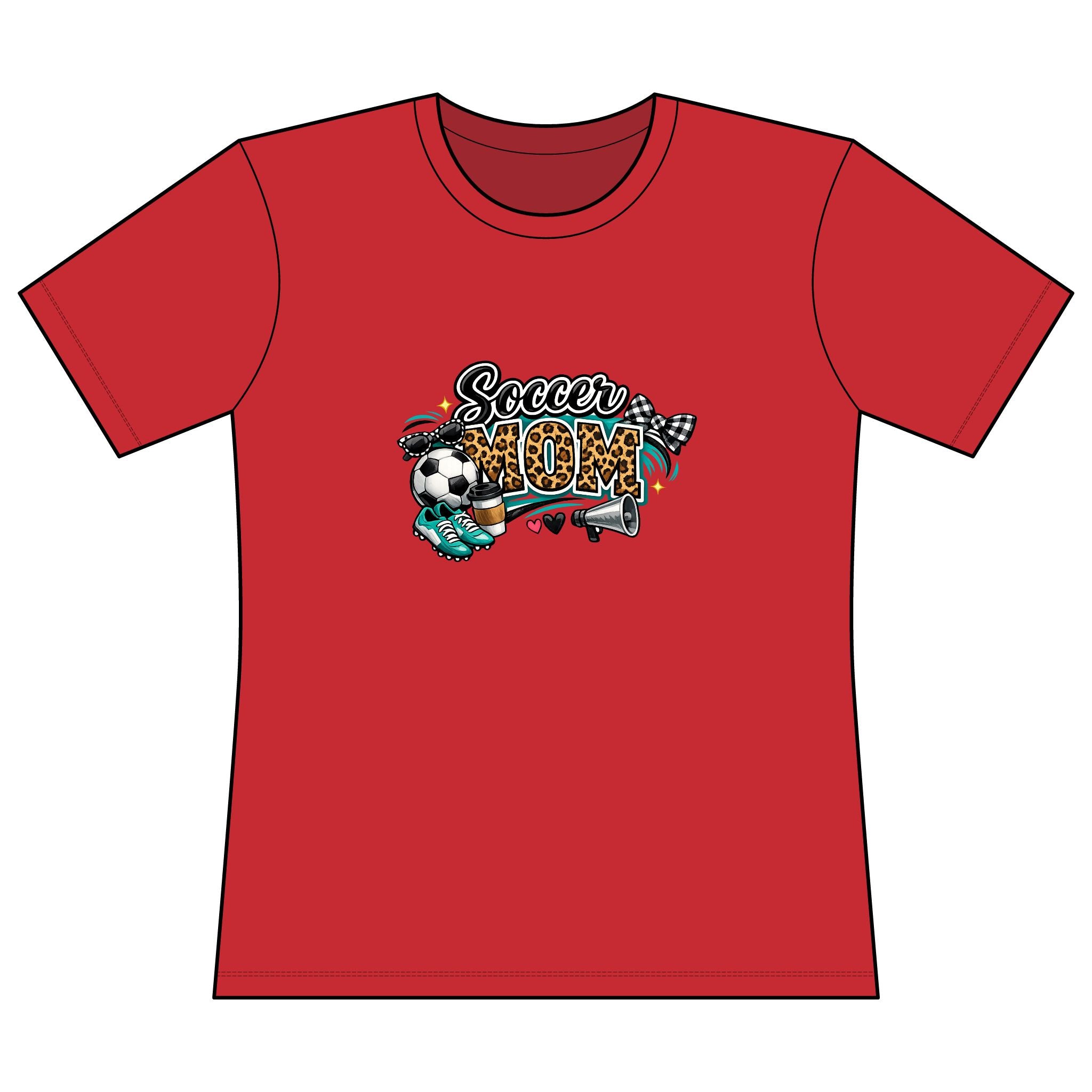 Soccer Mom Graphic T‑Shirt — Leopard Print Soccer Mom Design