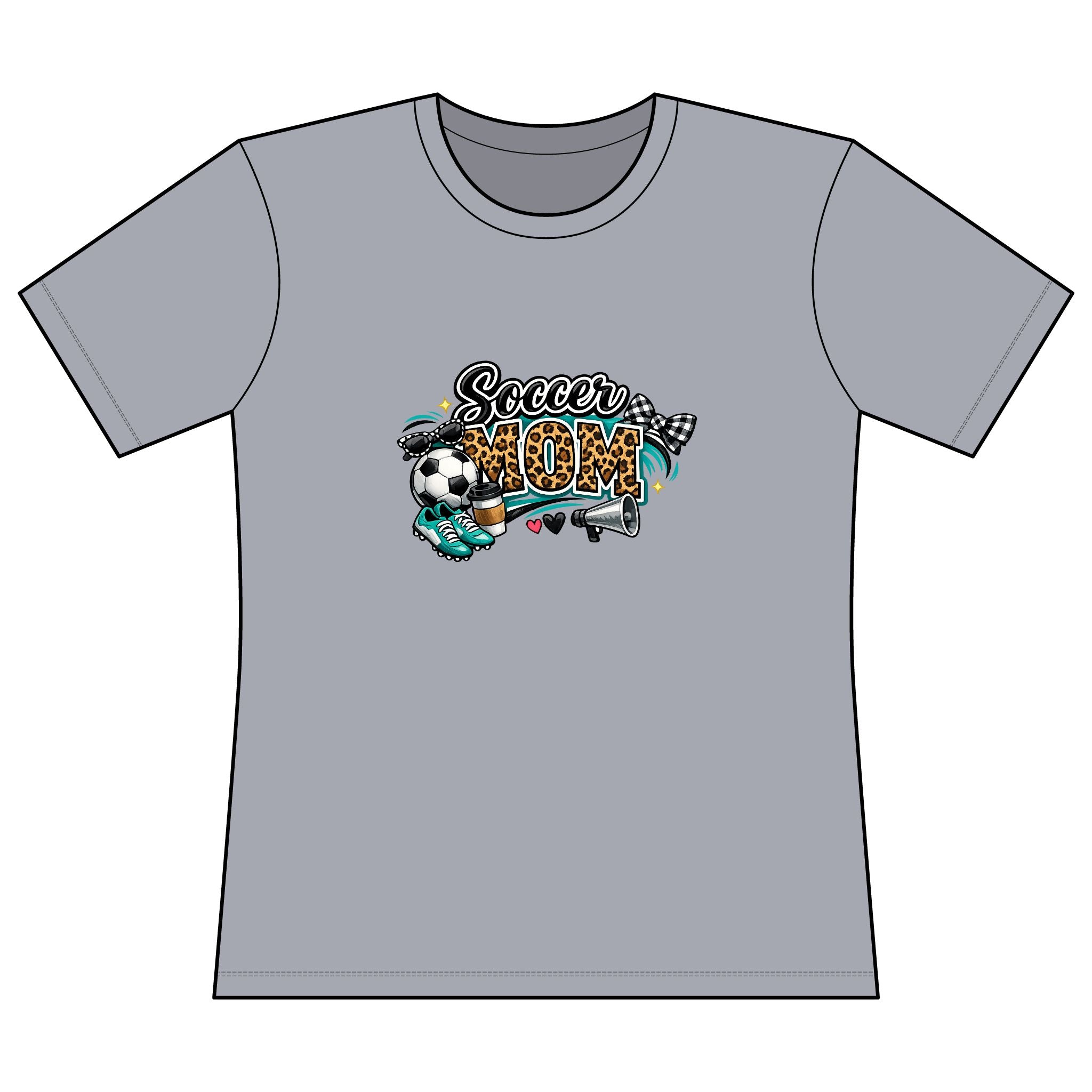 Soccer Mom Graphic T‑Shirt — Leopard Print Soccer Mom Design