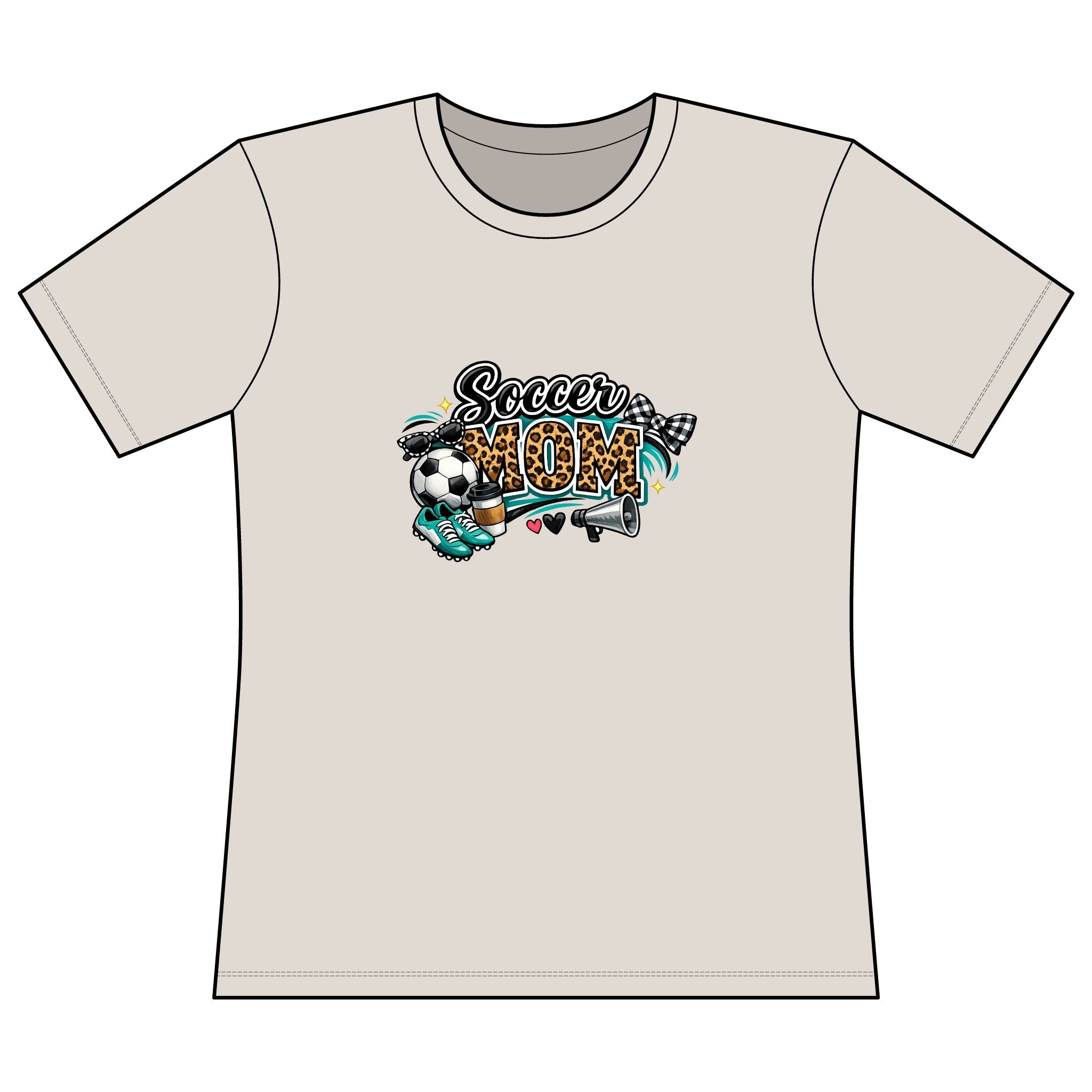 Soccer Mom Graphic T‑Shirt — Leopard Print Soccer Mom Design
